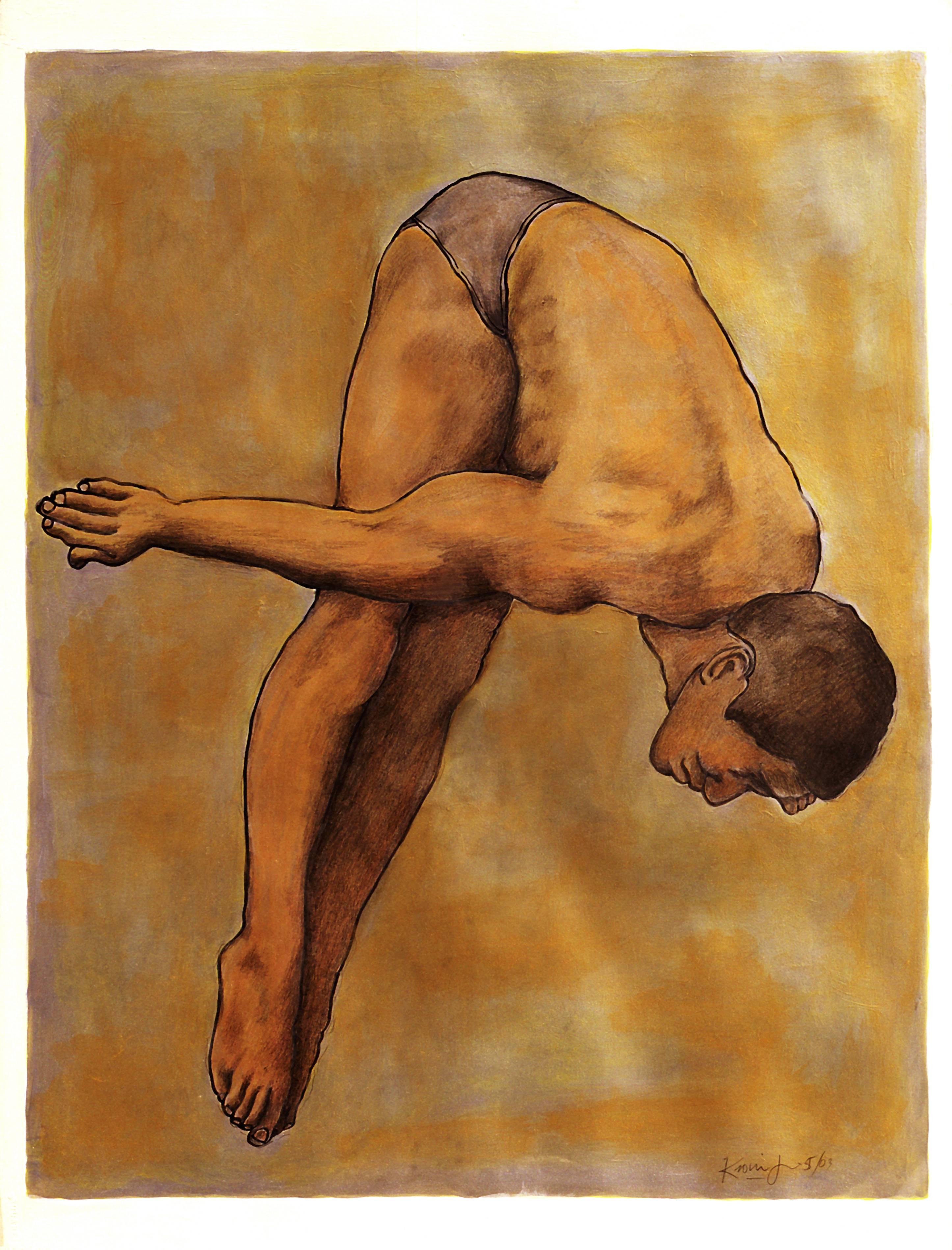 Rick Kroninger Figurative Painting - Male Olympic Diver