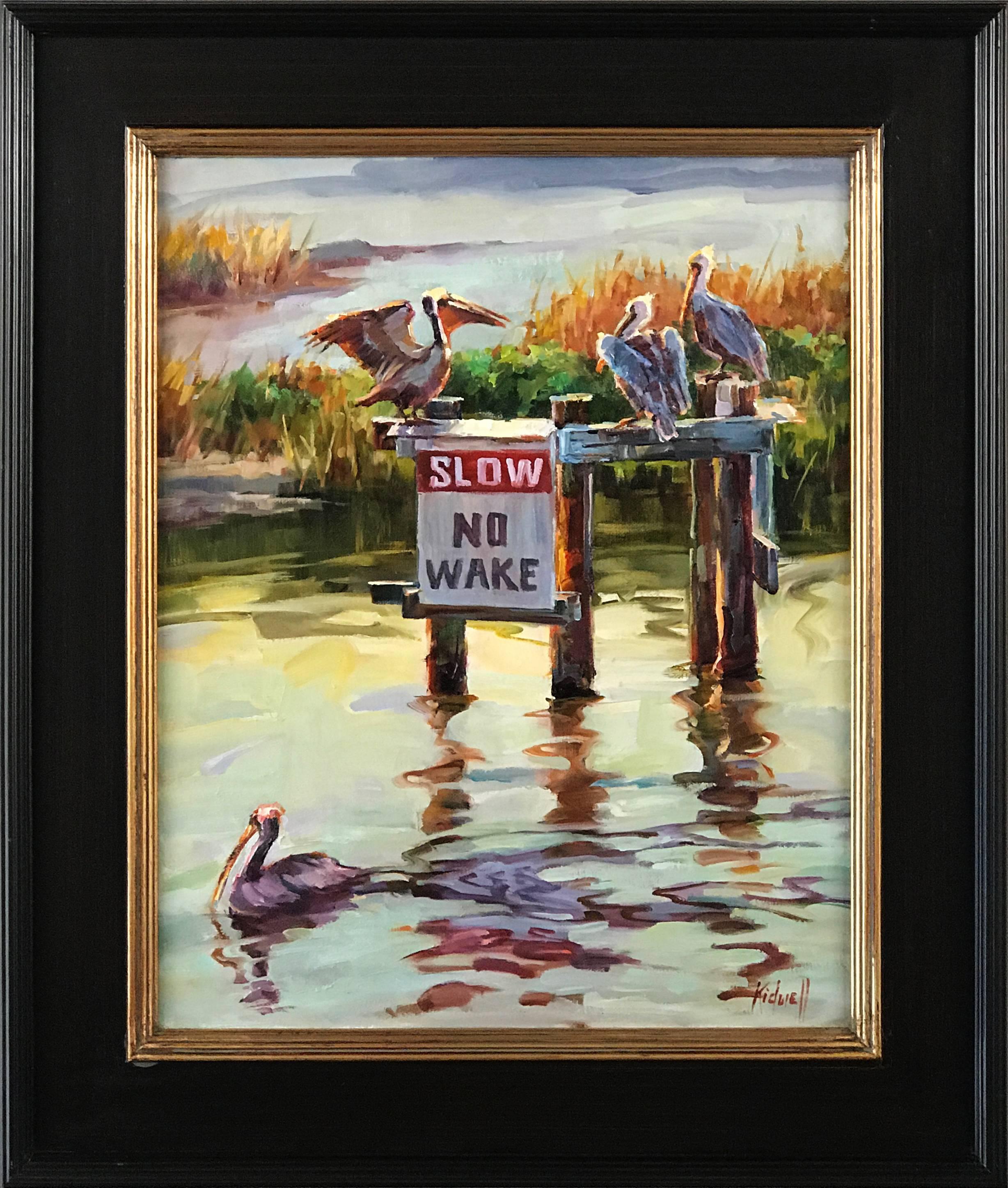 Christy Kidwell Animal Painting - Pelican Patrol