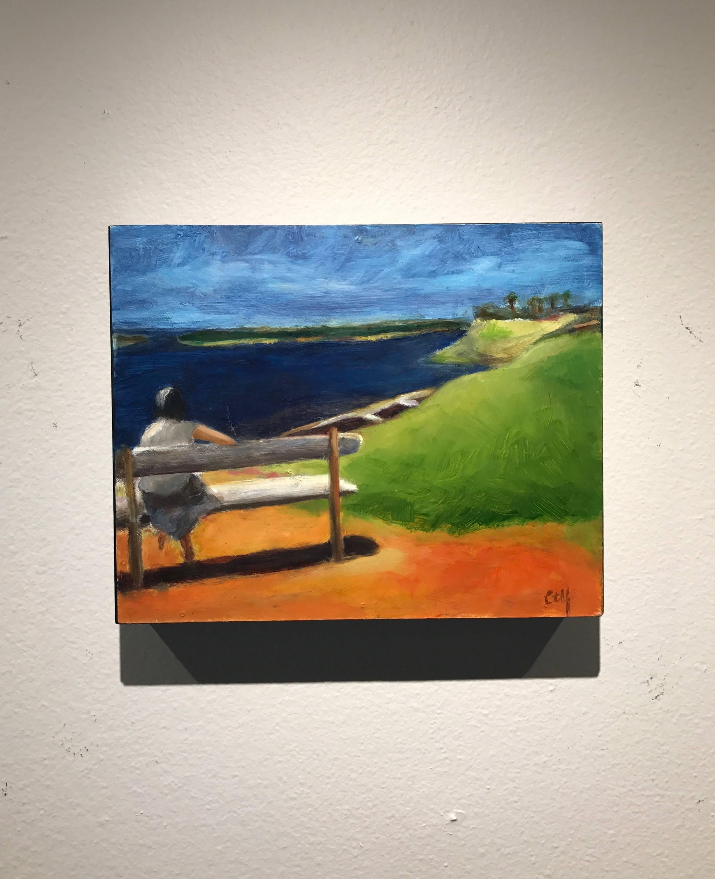 The Bench at Noon - Painting by Carolyn Young