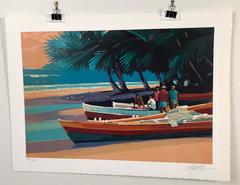 Untitled (Boats on the Beach), screenprint