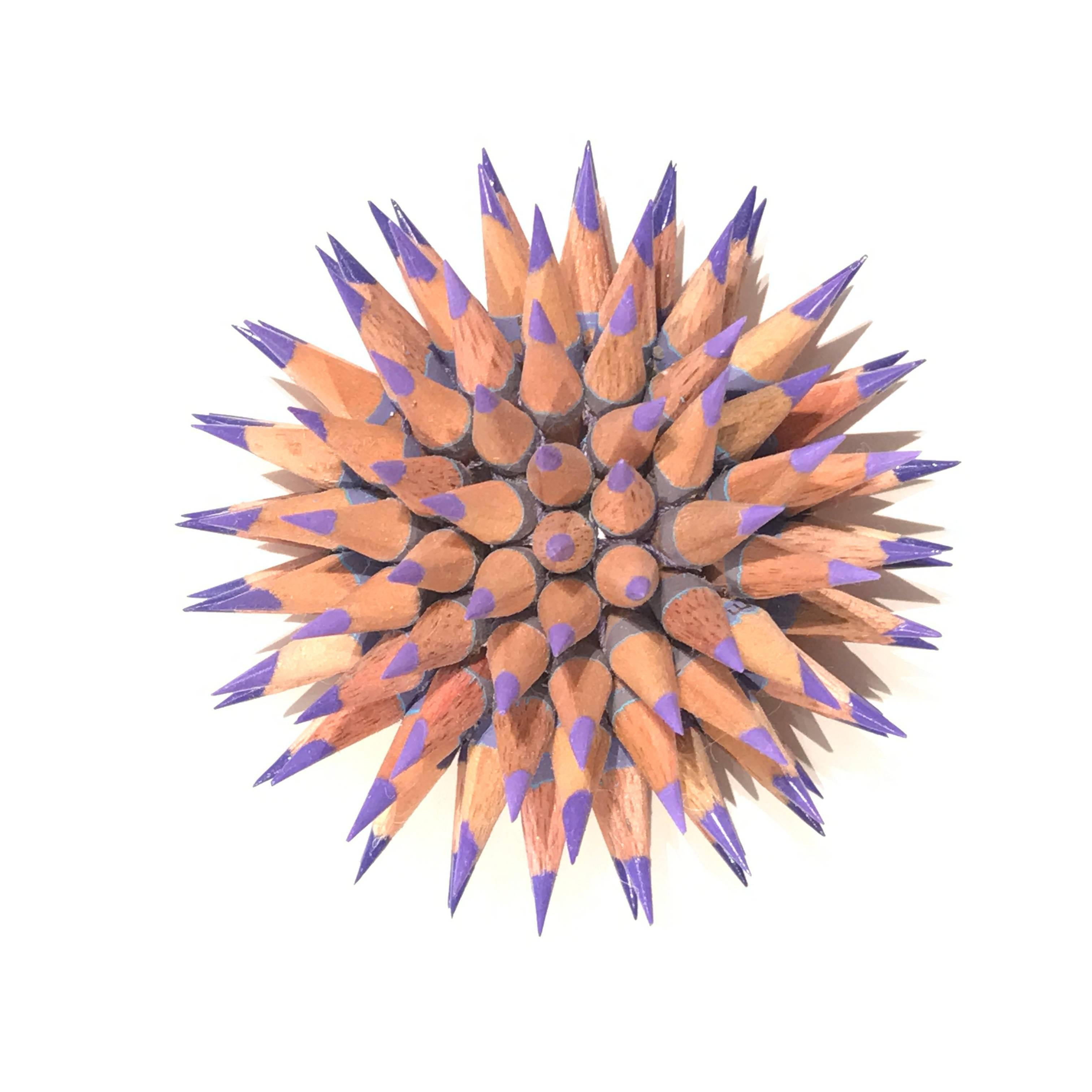 Jennifer Maestre Abstract Sculpture - Smokey Purple Violet Sea Urchin