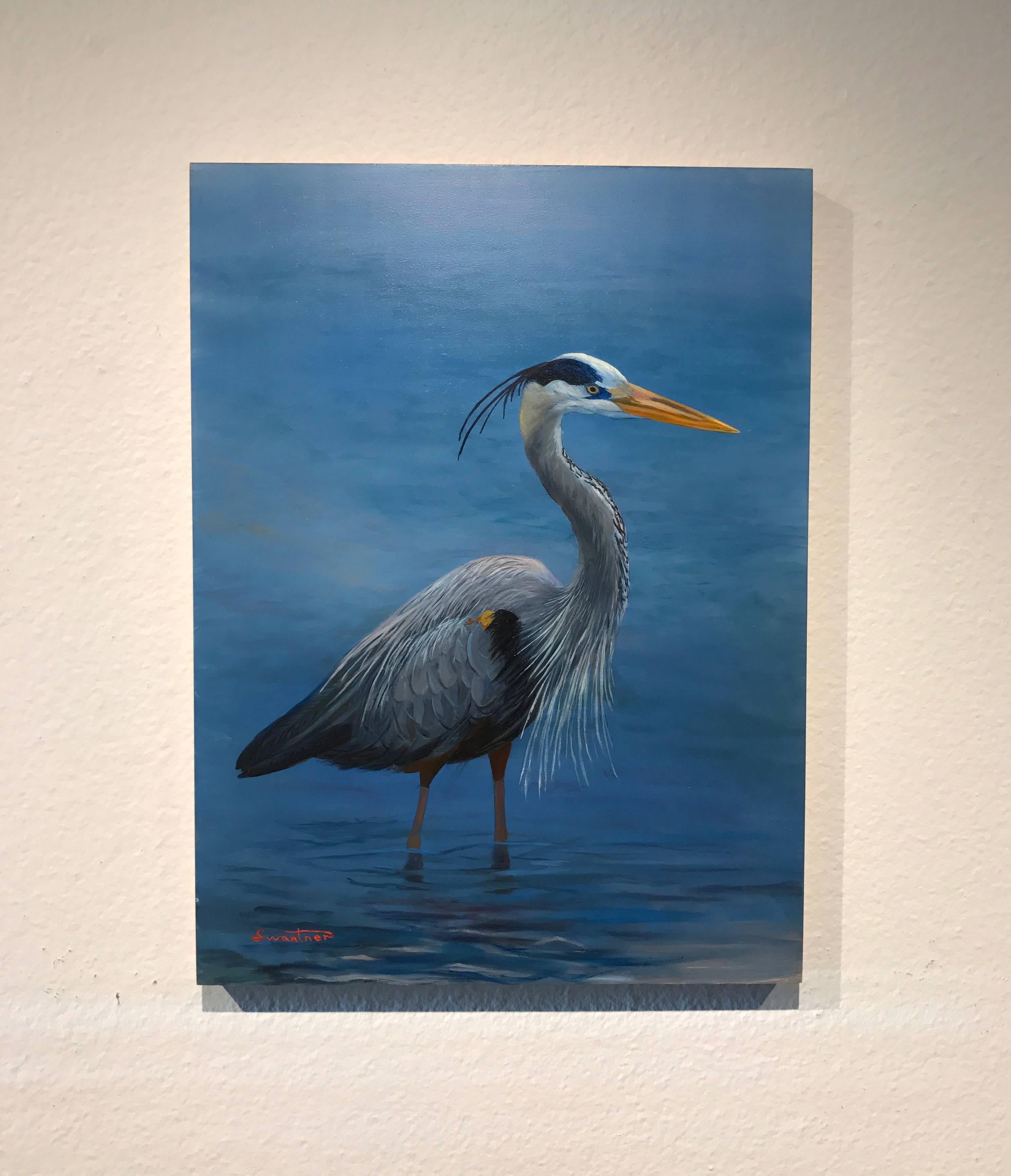 Great Blue Heron - Painting by David Swantner
