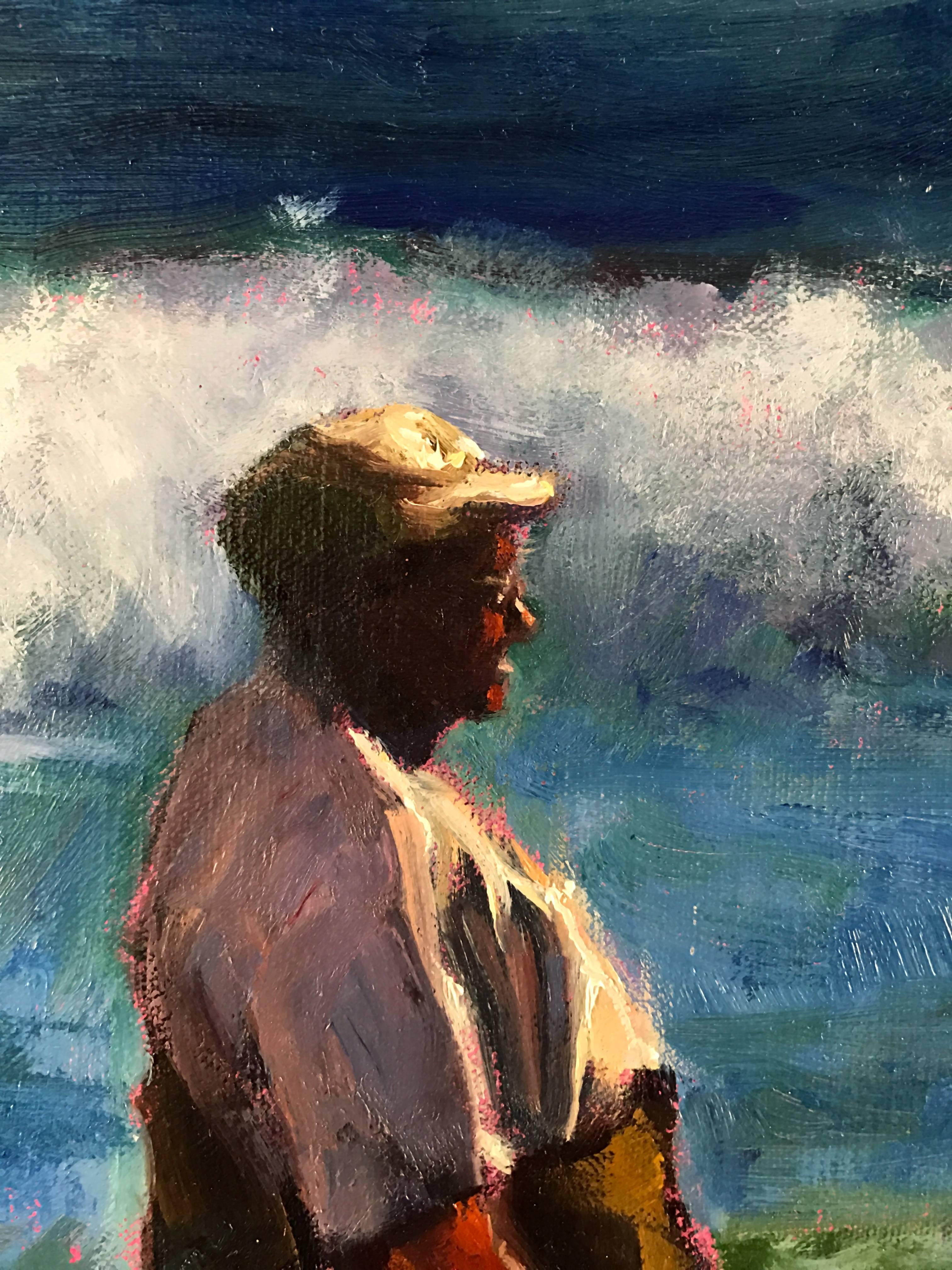 Surf Fishing - Impressionist Painting by Carol Devereaux
