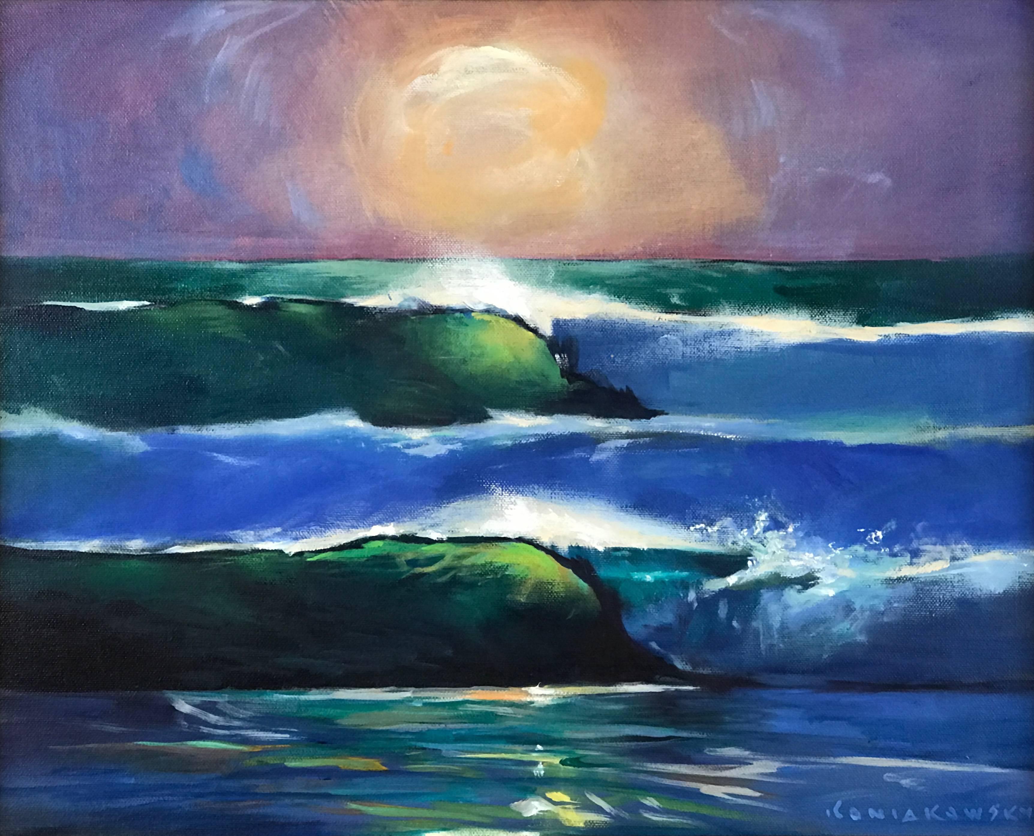 Wade Koniakowsky Landscape Painting - Waves at Sunrise