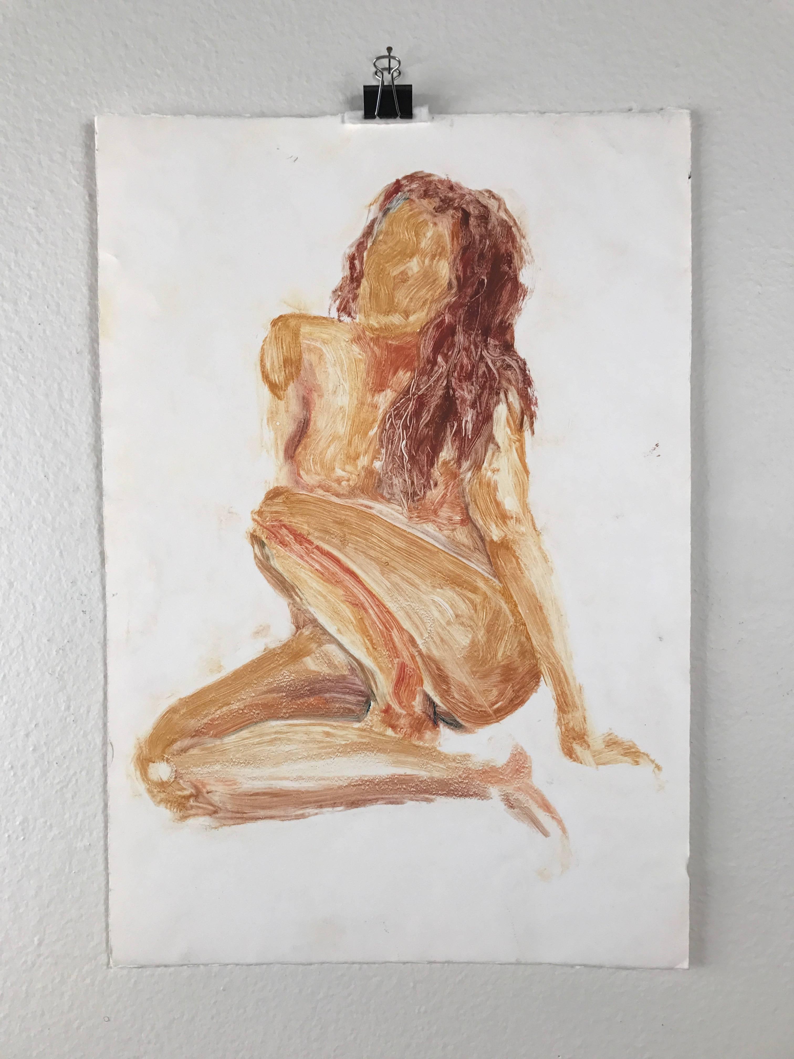 Sitting Nude - Print by Carolyn Young
