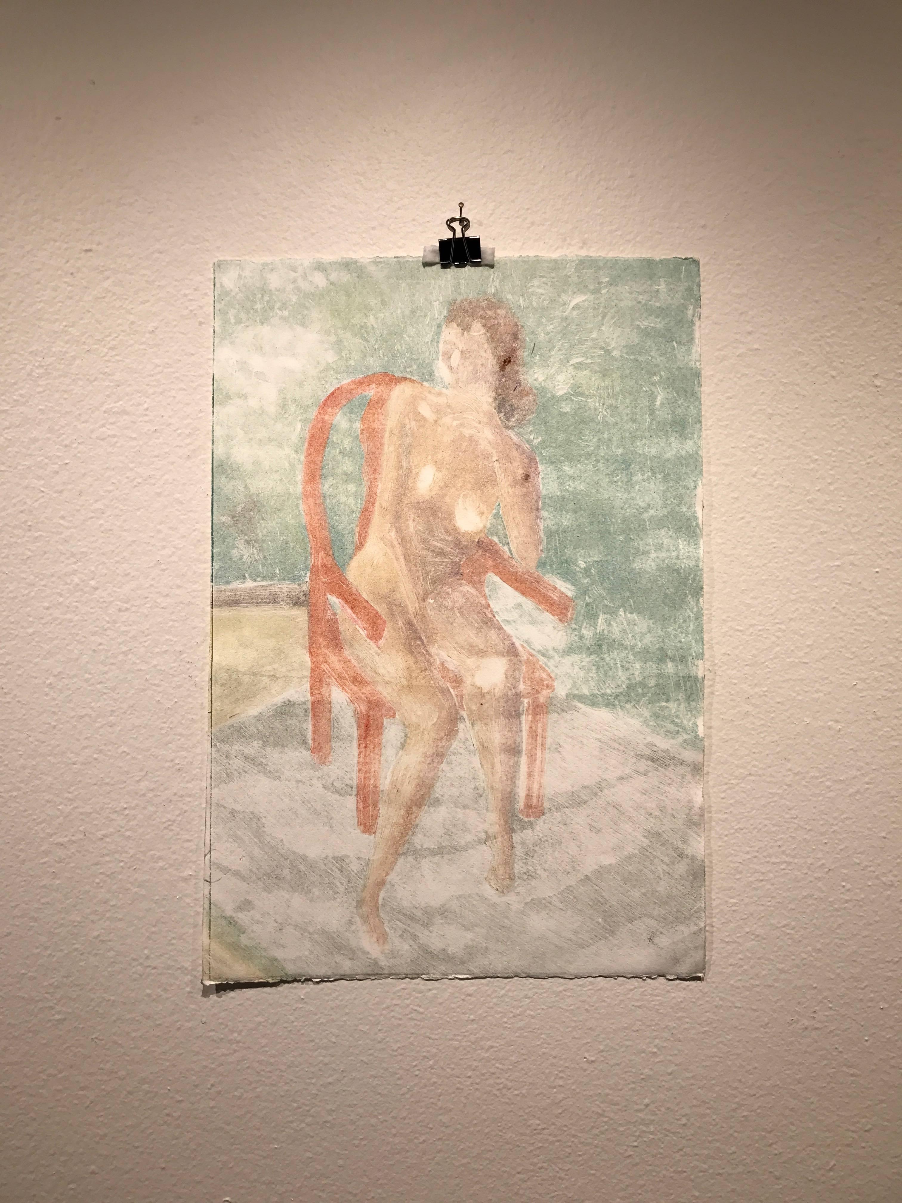 Ghost of Nude Sunning on Porch - Print by Carolyn Young