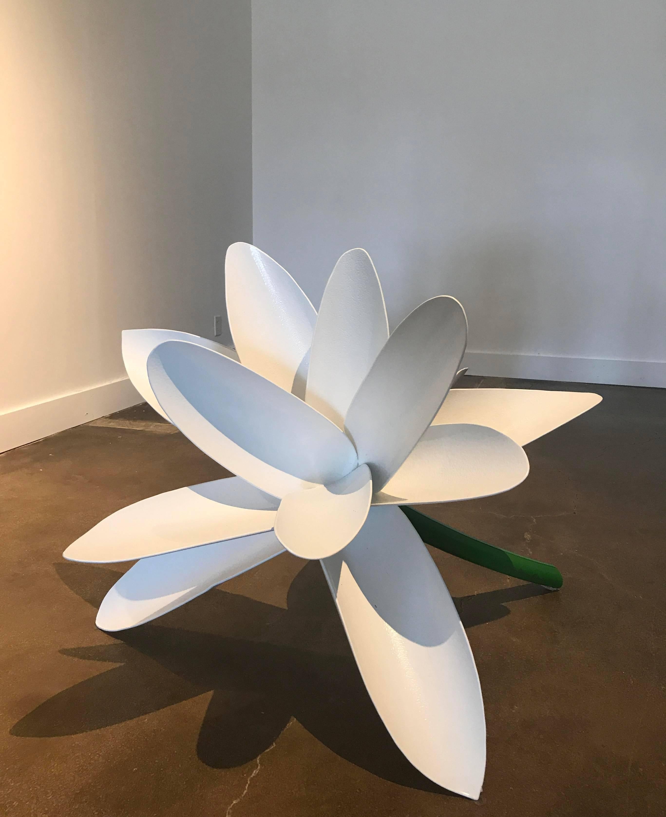 Laura Walters Abrams Still-Life Sculpture - Water Lily in White