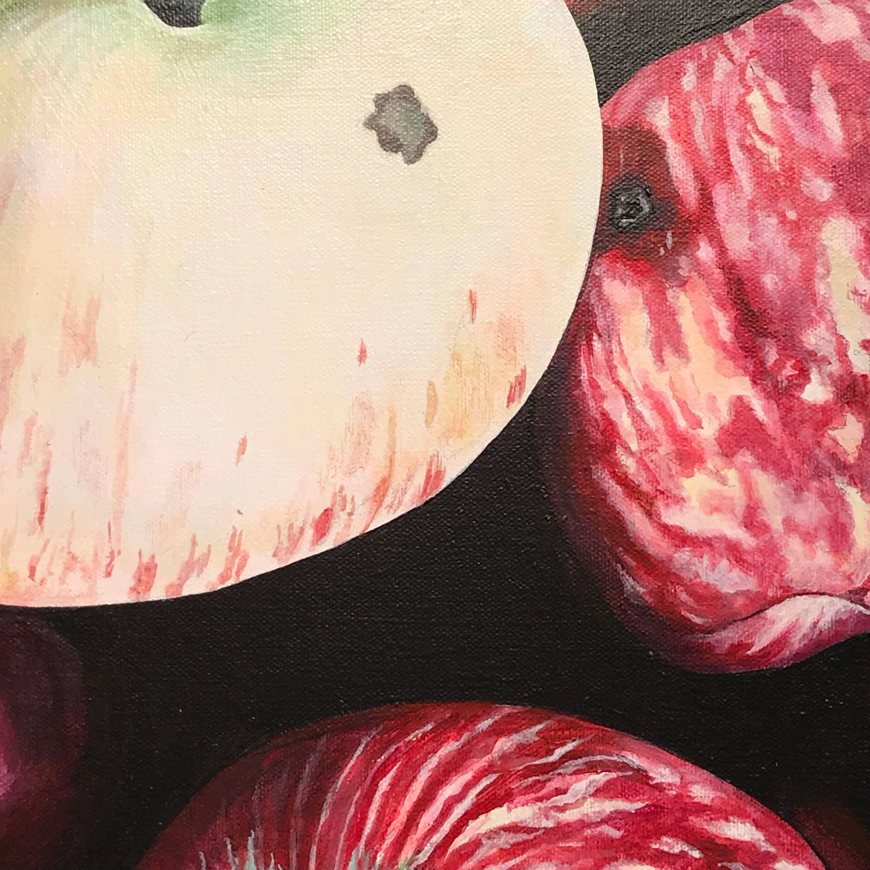 Apples - Pink Still-Life Painting by Michael Earney