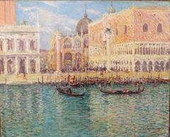 Place Saint-Marc à Venise Huile sur toile de W.A. Lambrecht