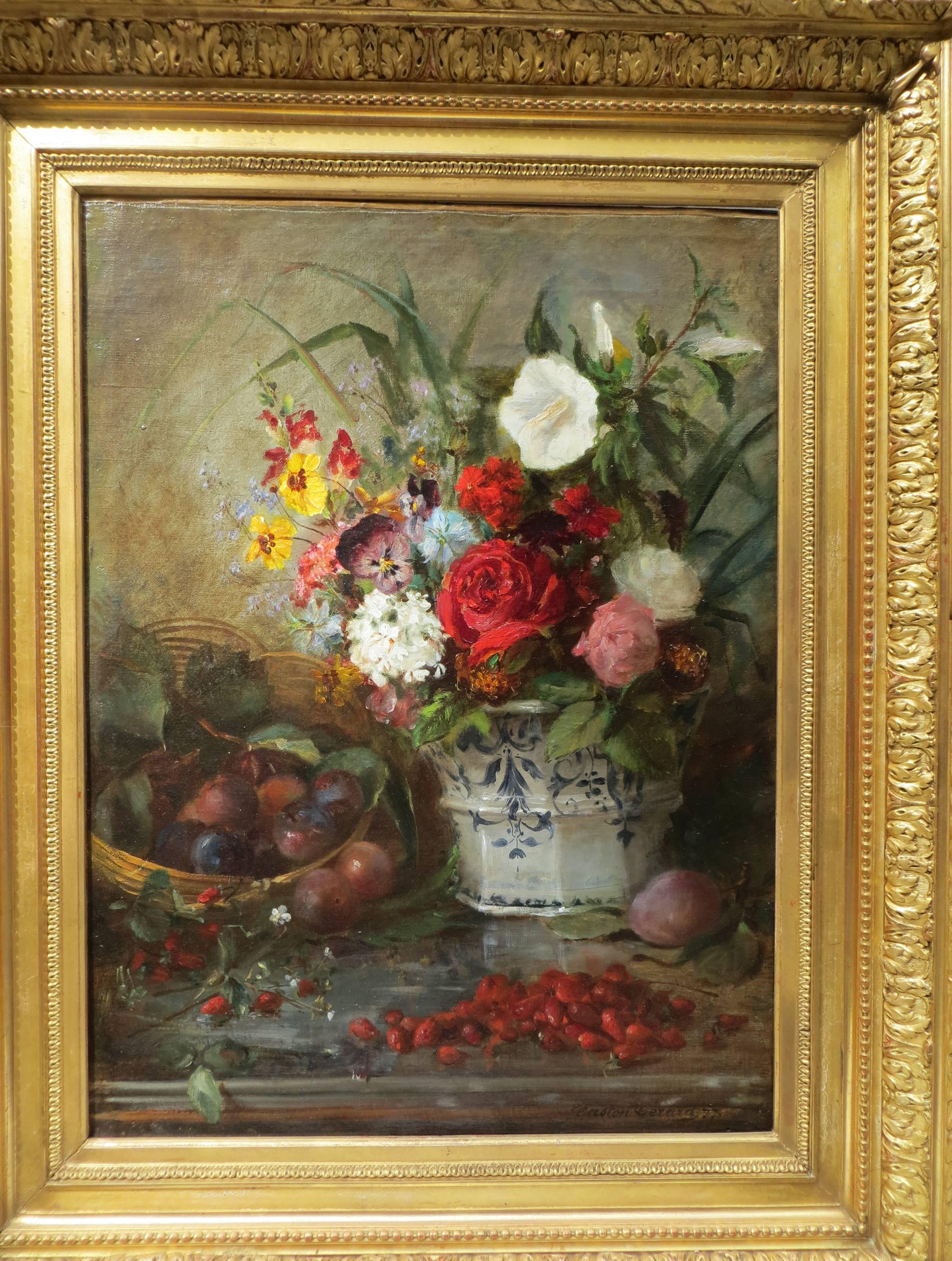 Gaston Gerard Figurative Painting - Flower Bouquet by Gaston GERARD