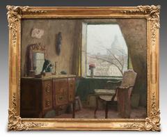 Vista de una ventana interior parisina sobre el Panteón, de Henri Bernard CALVET