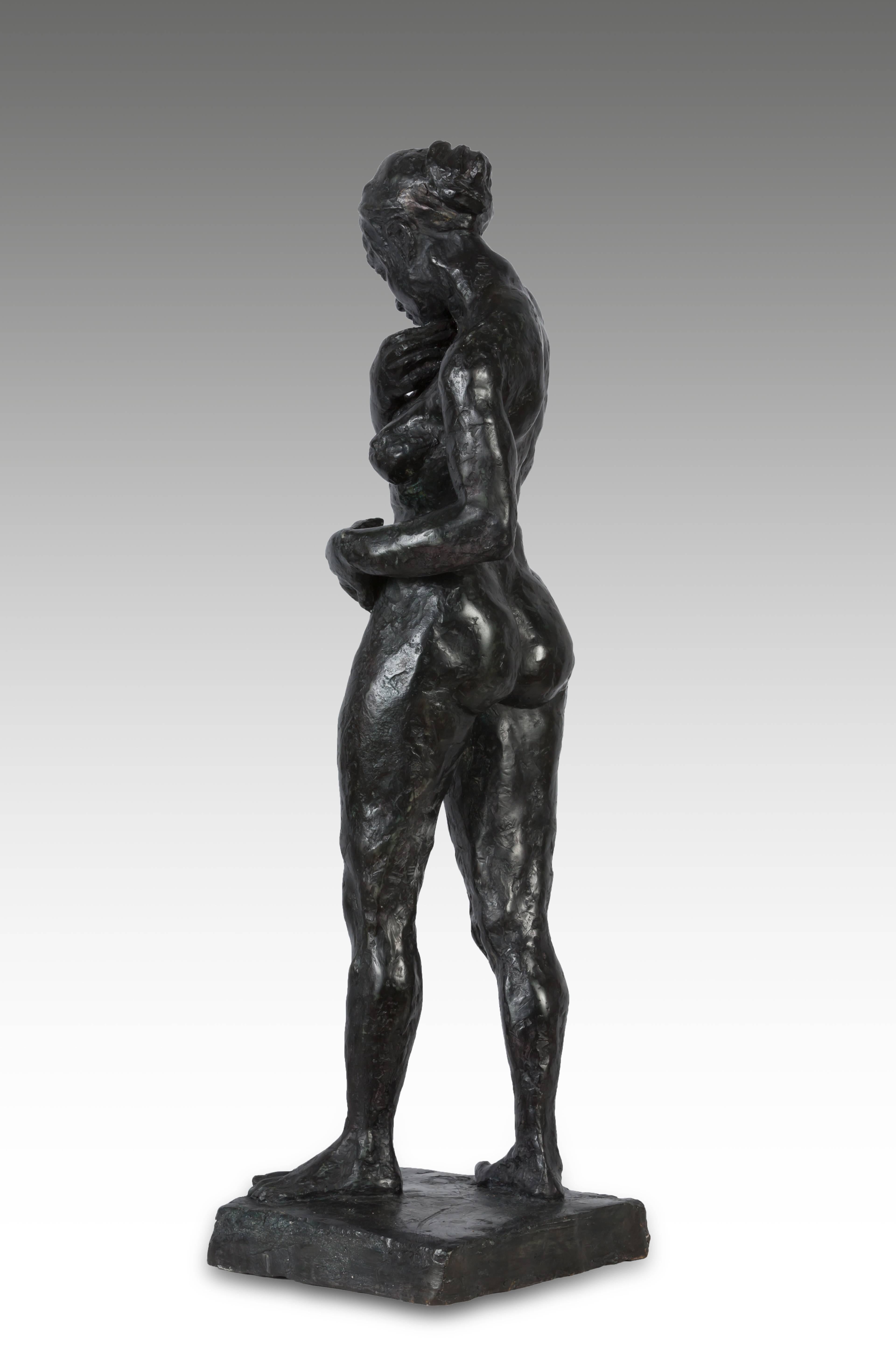 Sculpture en bronze Amandine - Or Figurative Sculpture par YBAH