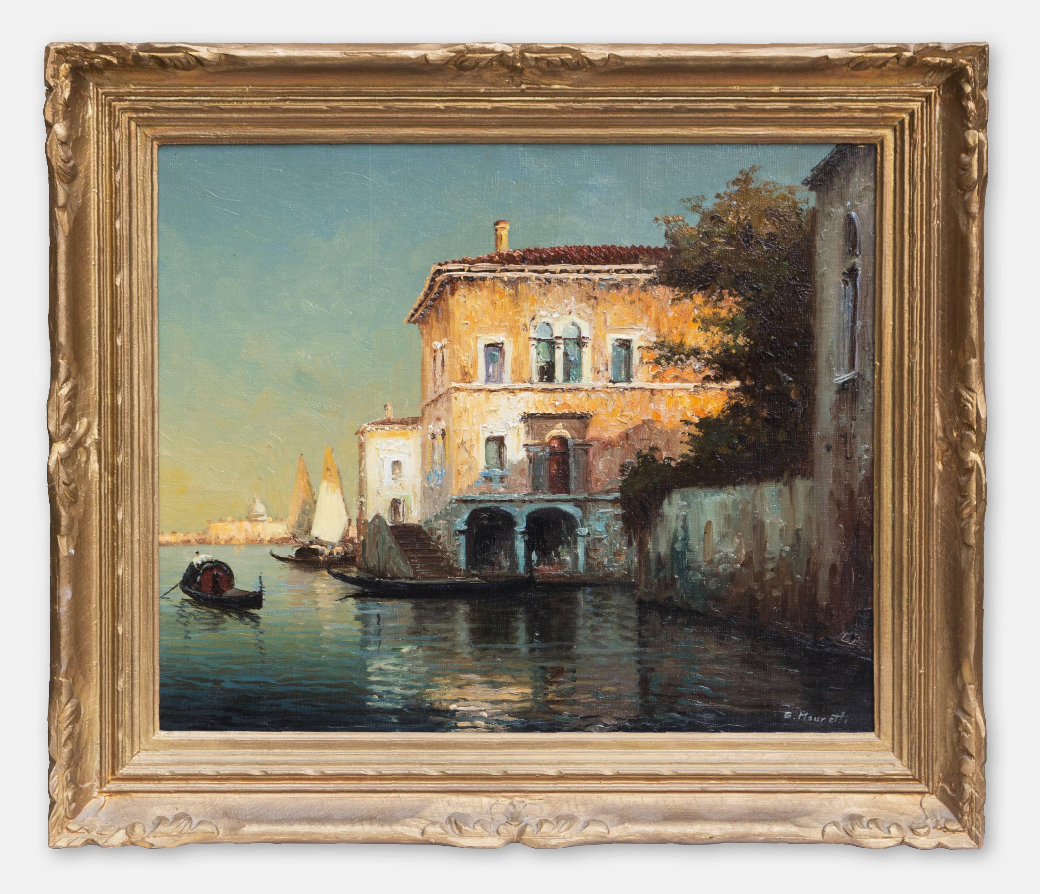 Unknown Landscape Painting - Venice Grand Canal by Moretti