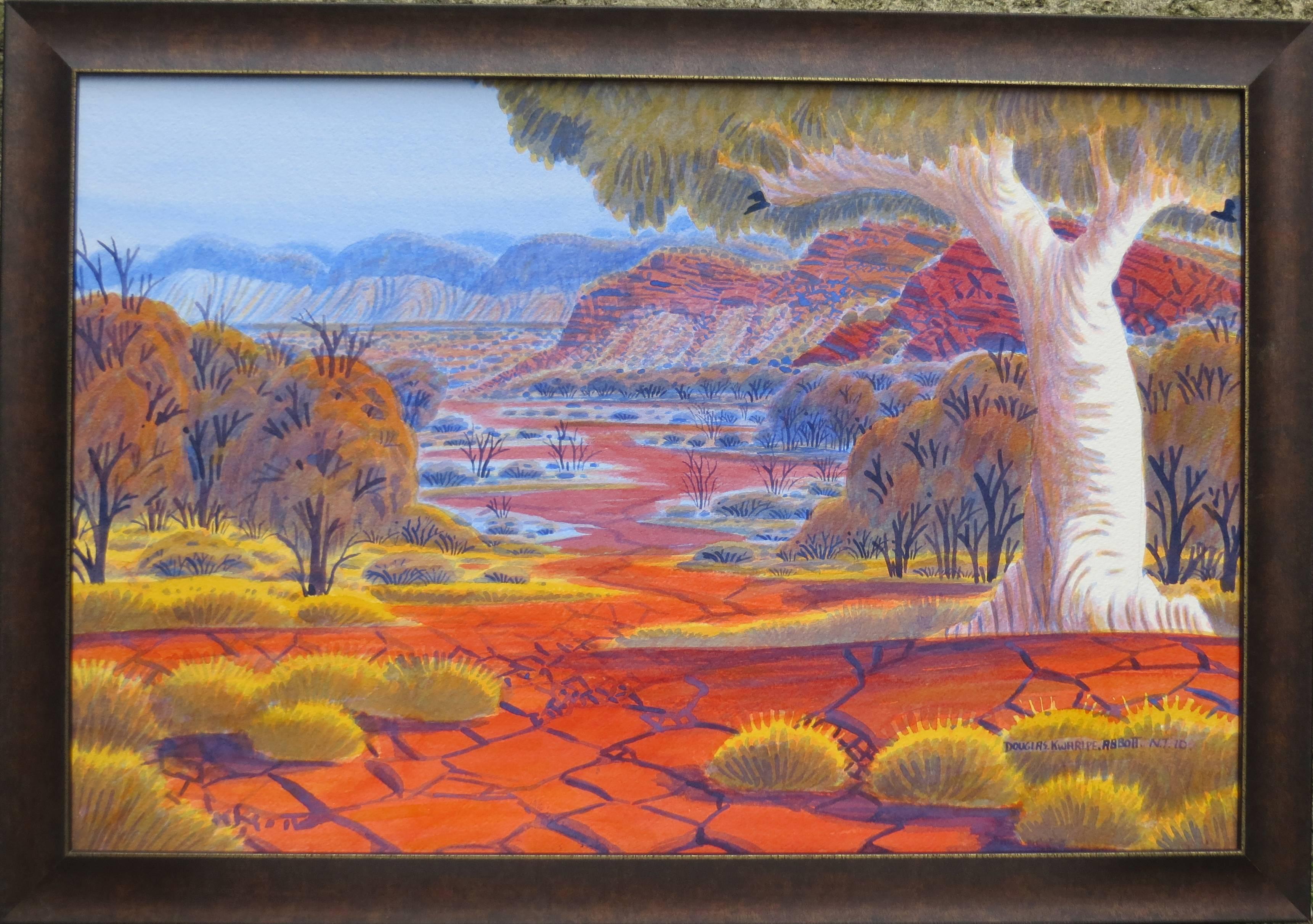 douglas kwarlpe ABBOT Landscape Art - Aborigene West Macdonnel Ranges