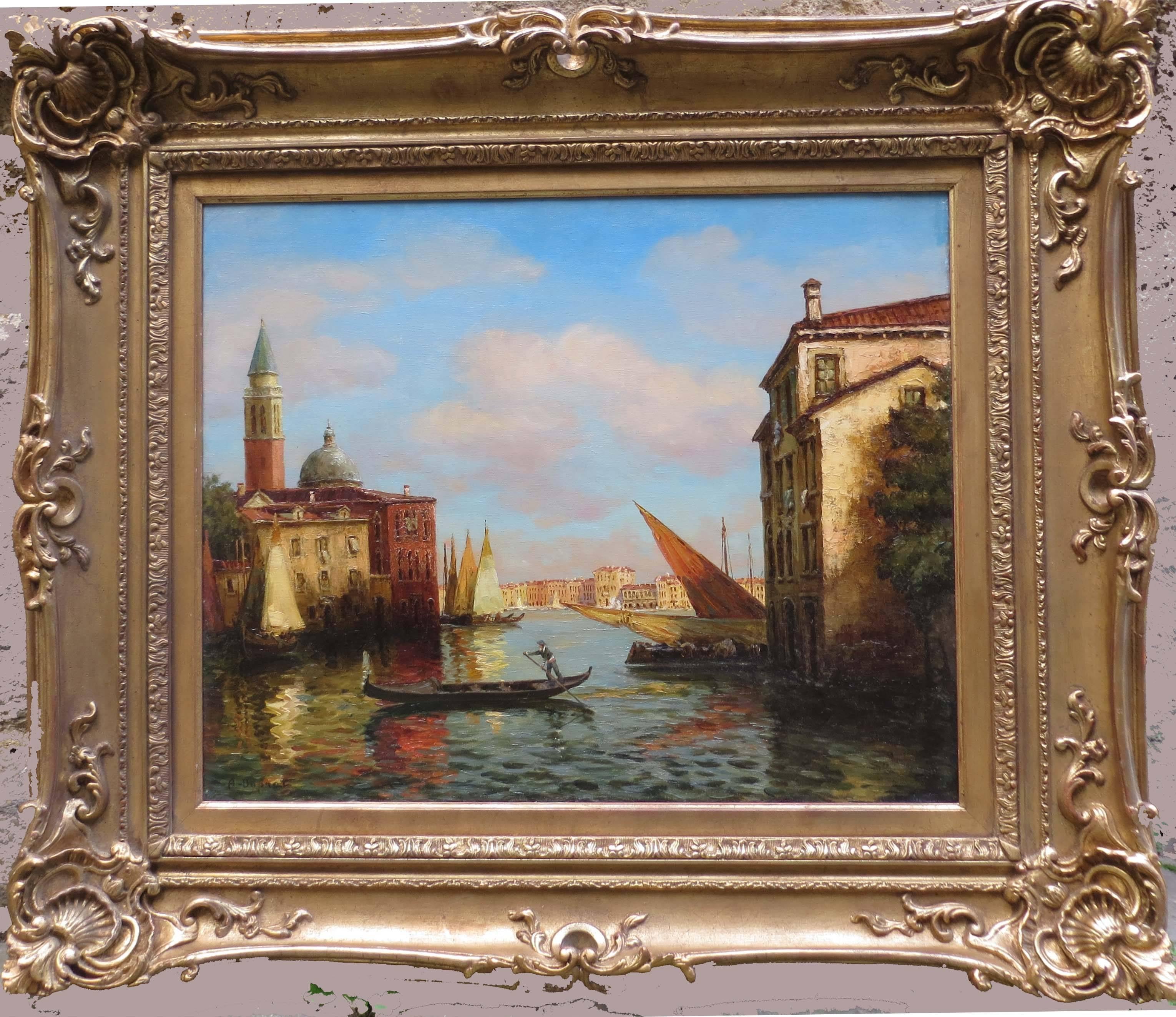 la salute in Venise  by  DUPRAT  - Painting by Albert Duprat