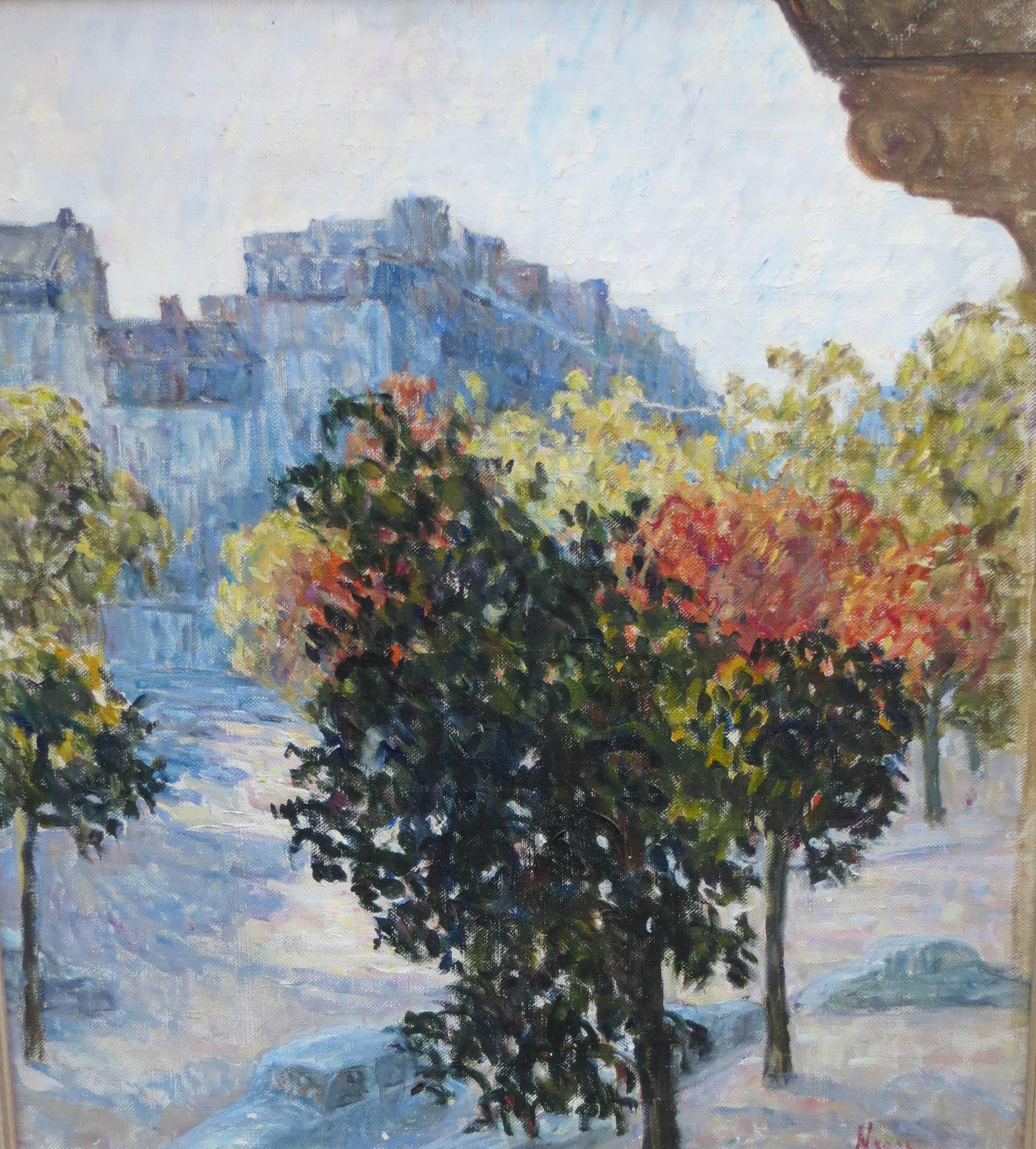 marie lucie NESSI Figurative Painting - Place du tertre in Paris