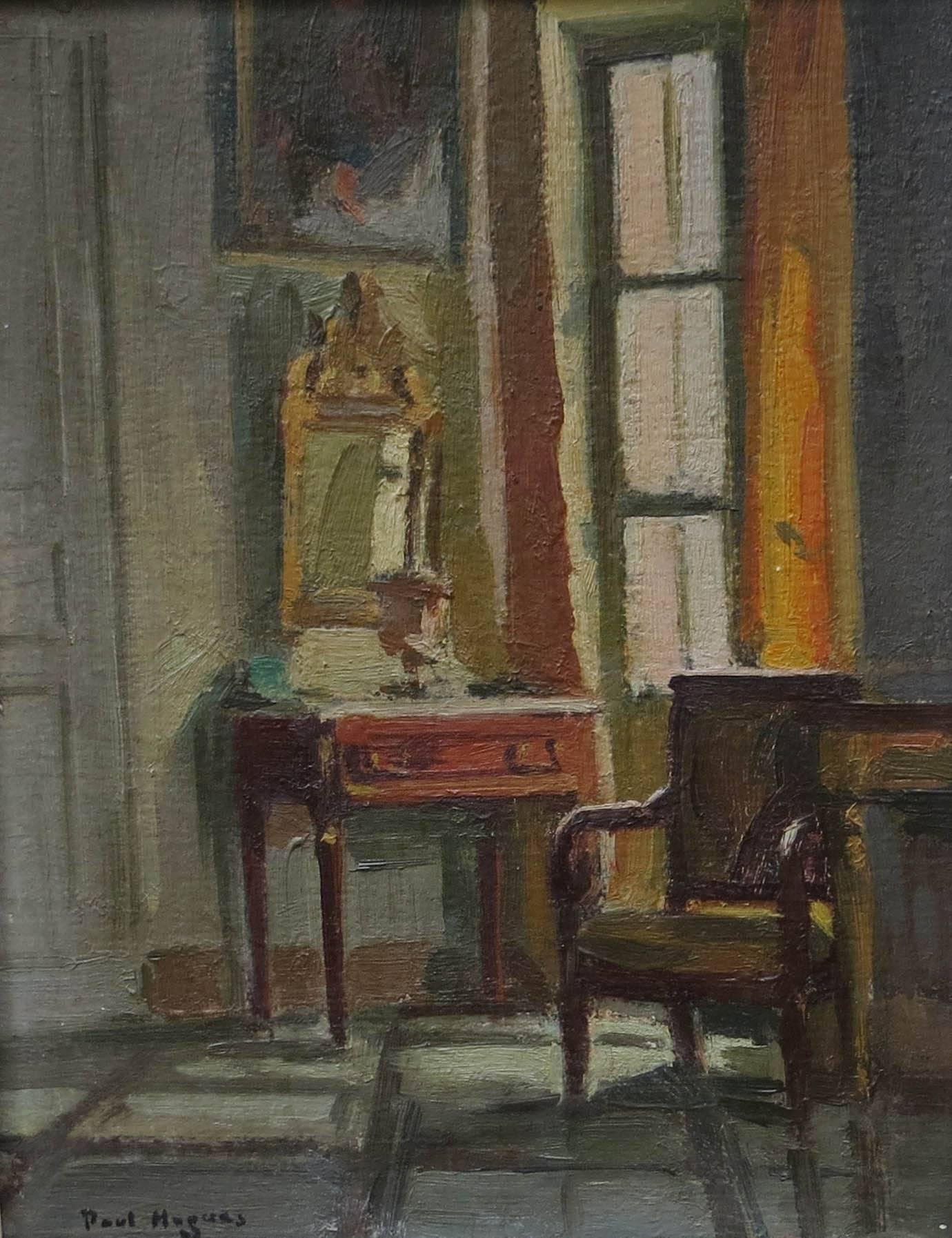 Landscape Painting de Paul Jean Hugues - Interior parisino por Paul HUGUES