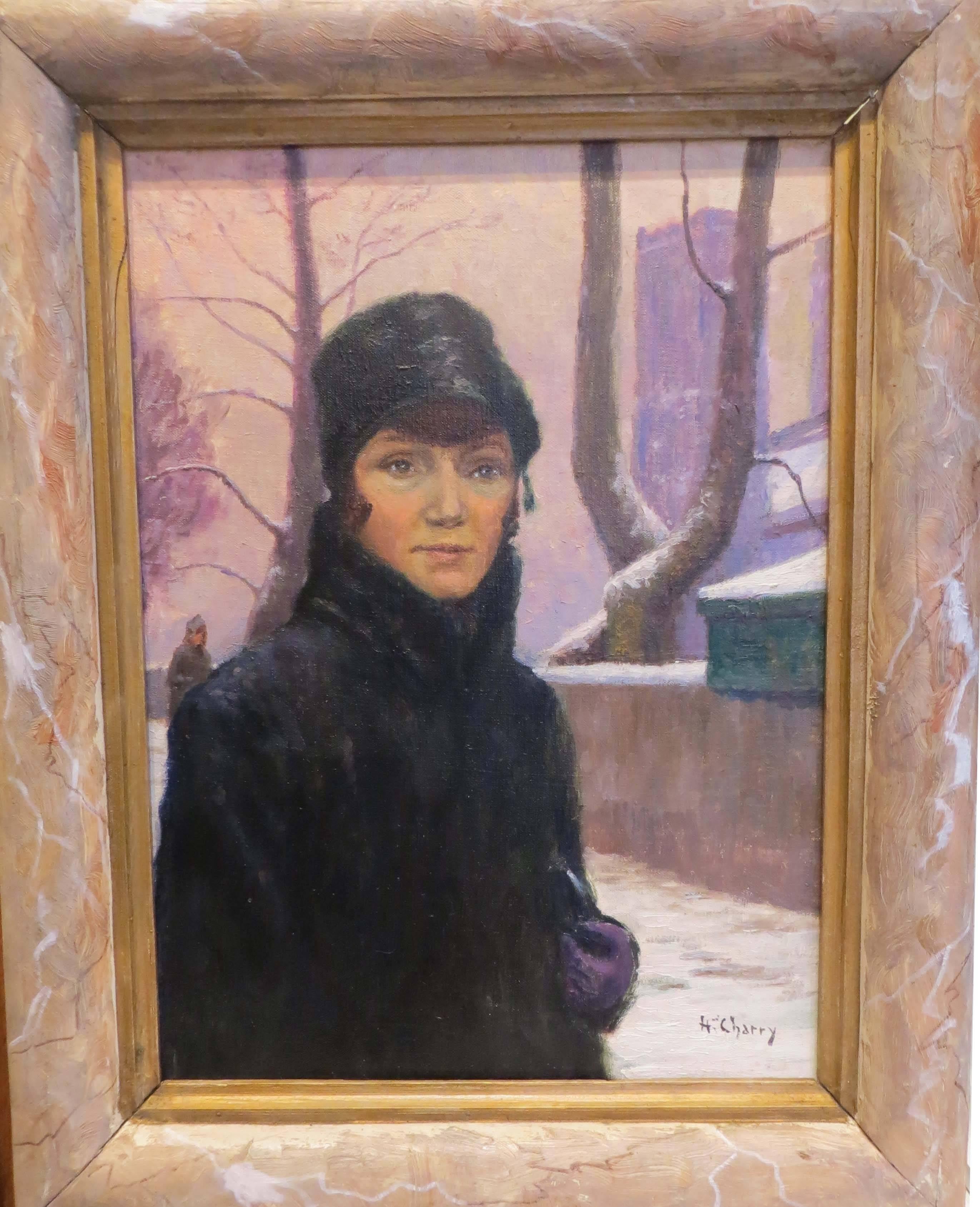 henri Charry Portrait Painting - Portrait of the Painter's Wife by Henri CHARRY