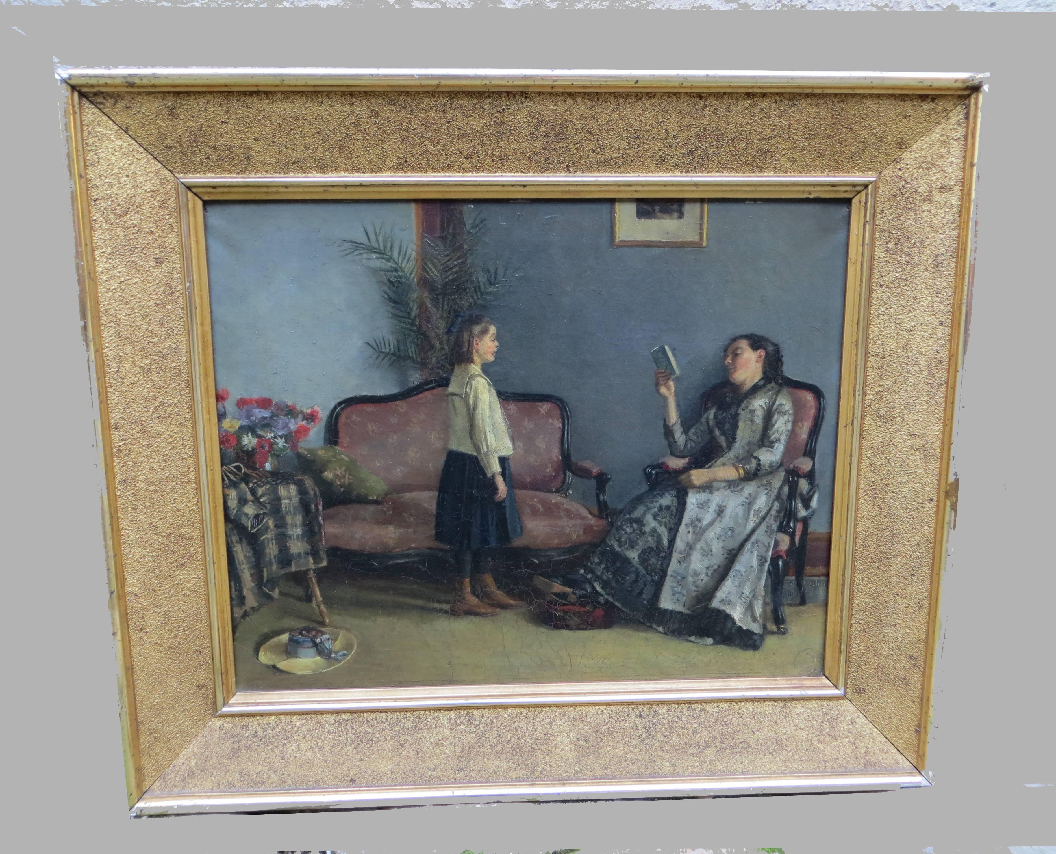 La lecture - Painting de Clémence Roth
