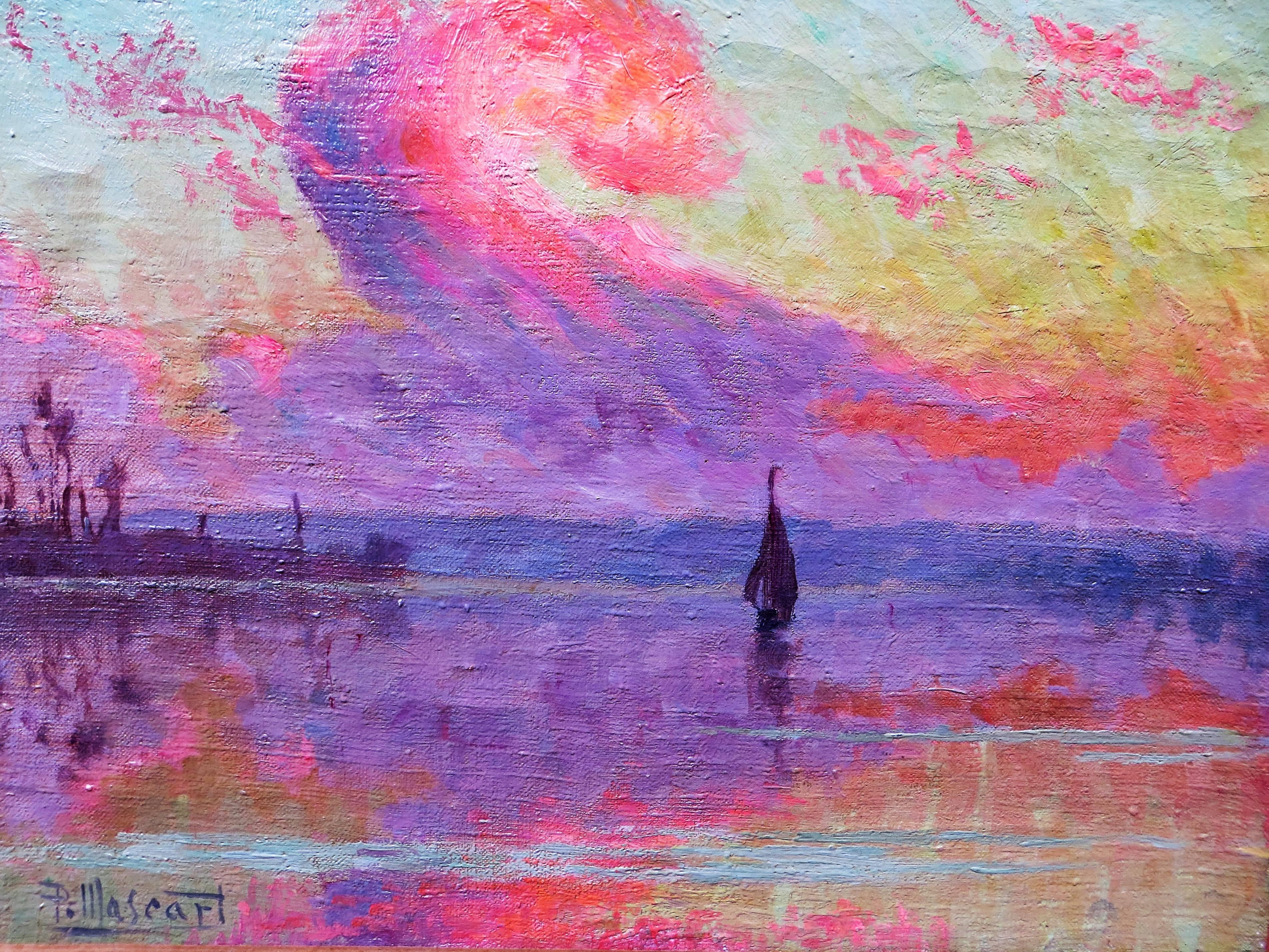 Sunset - Painting by Paul Edmond Marie Joseph Mascart
