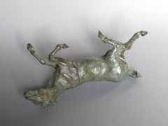 Horse Laid on the Back Bronze Sculpture