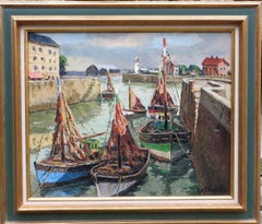 Vintage The Honfleur Harbour in NORMANDY