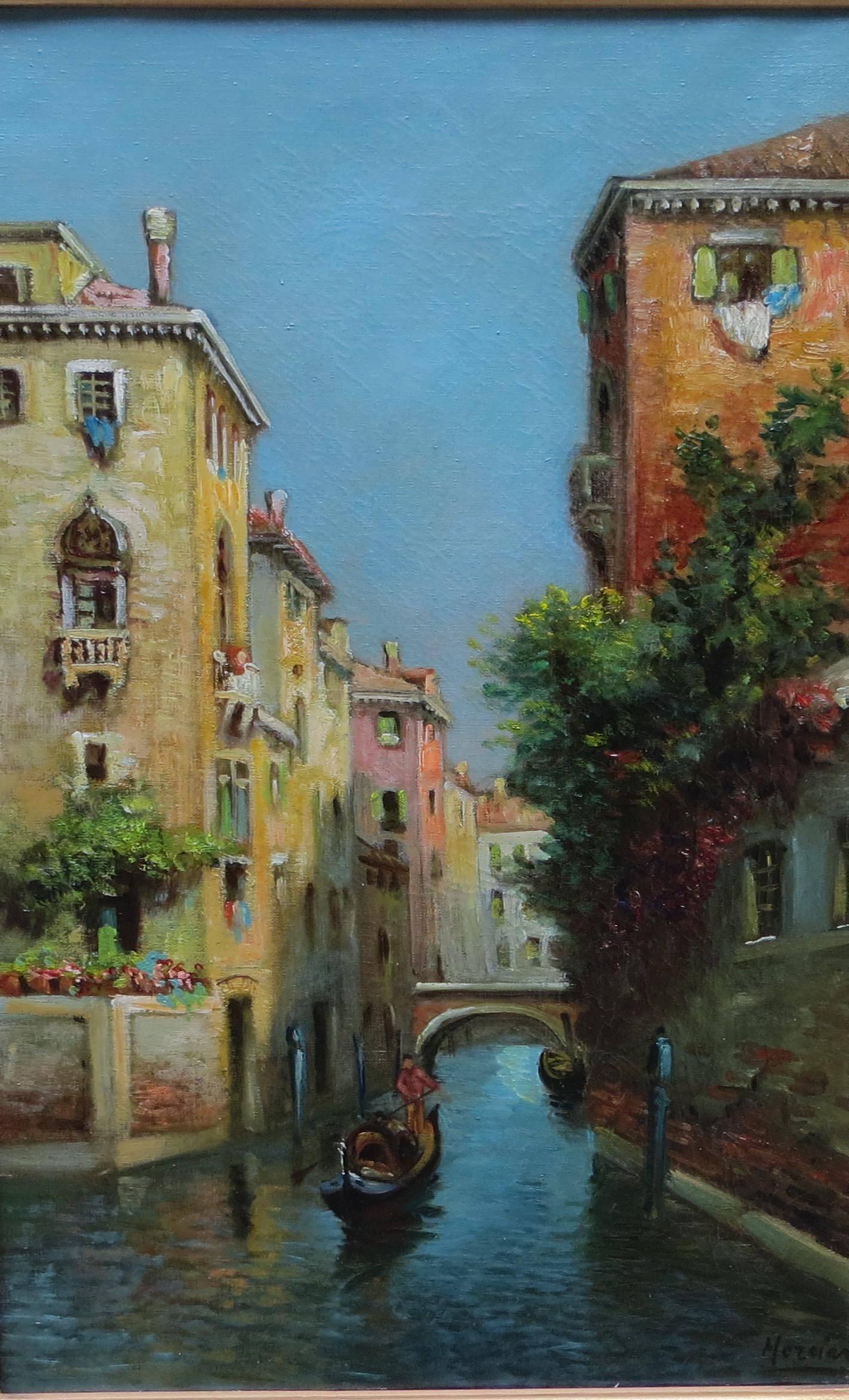 Unknown Figurative Painting - Canal in Venise