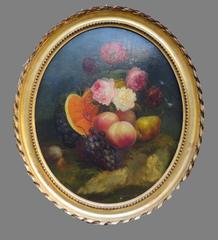 Pair of Still Life Oval Paintings