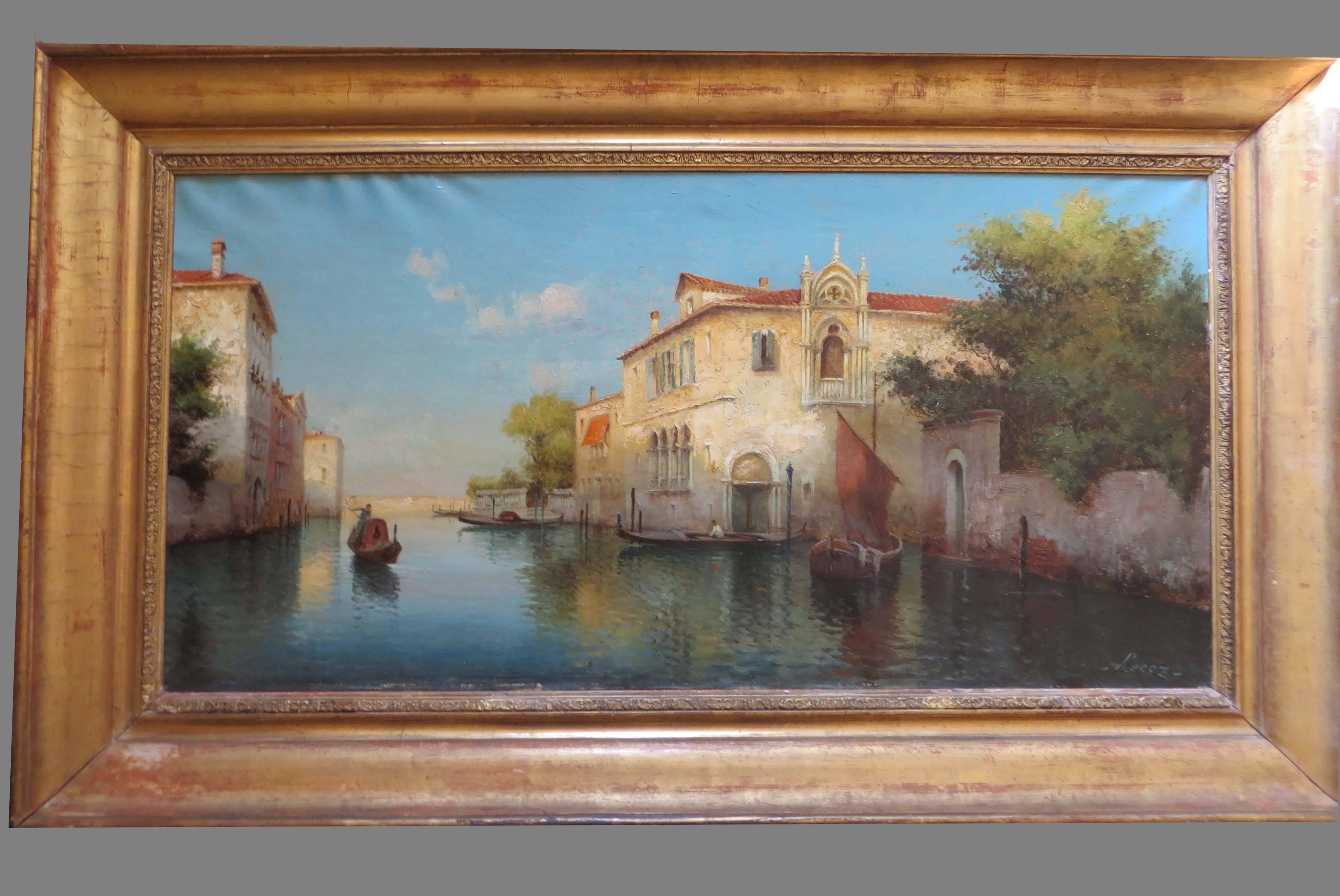 Unknown Figurative Painting - Alphonse LECOZE 19th-20th Century - Venice Grand Canal