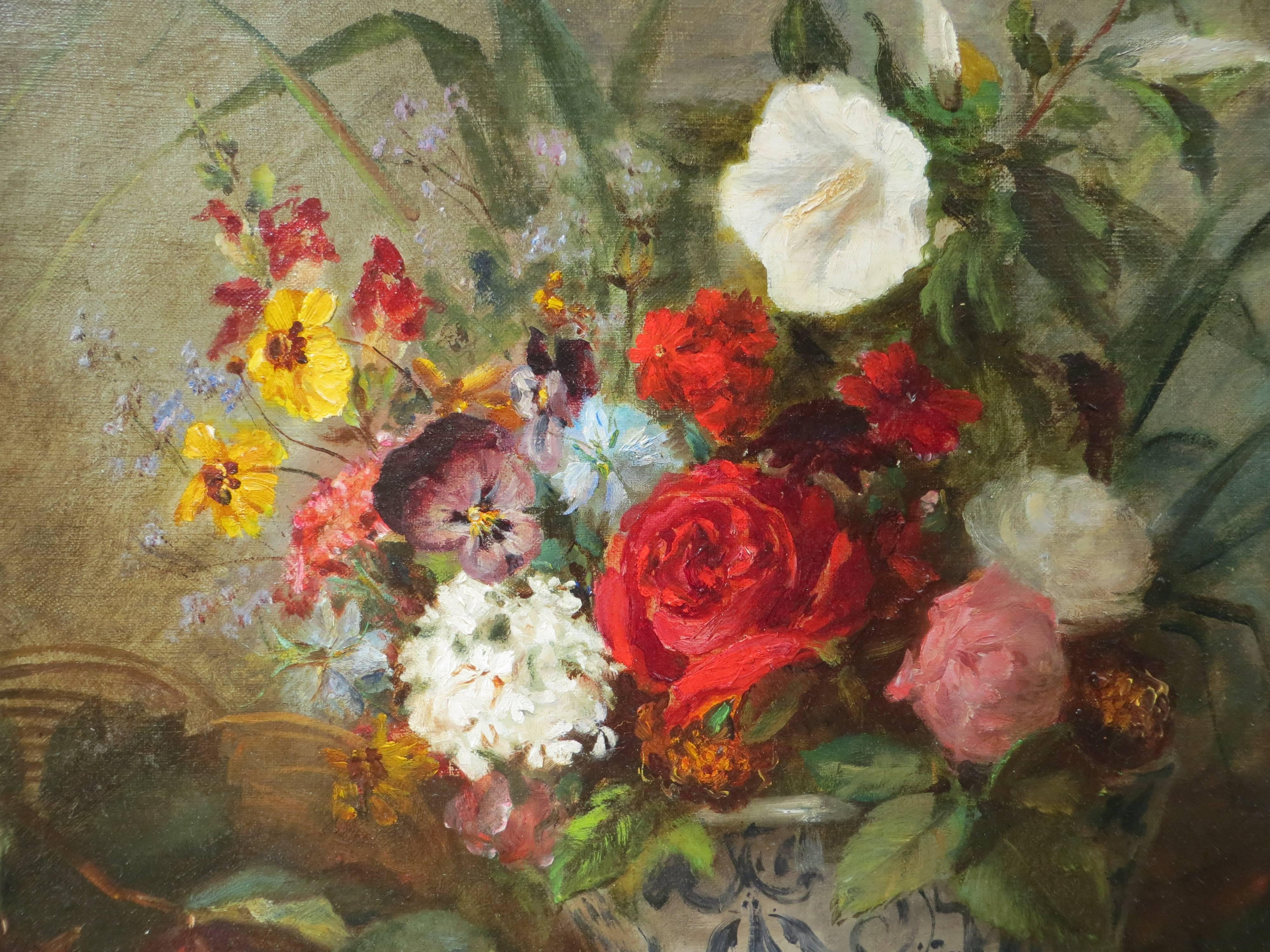 Flower Bouquet by Gaston GERARD - Painting by Gaston Gerard