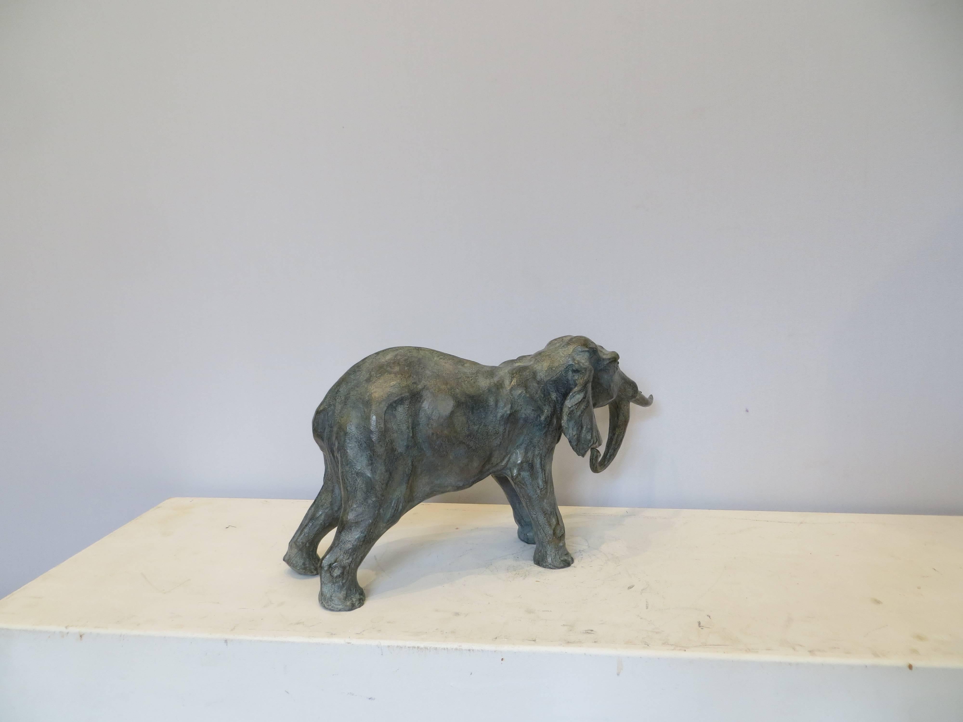 Bronze Elephant - Gold Figurative Sculpture by SOPHIE MARTIN