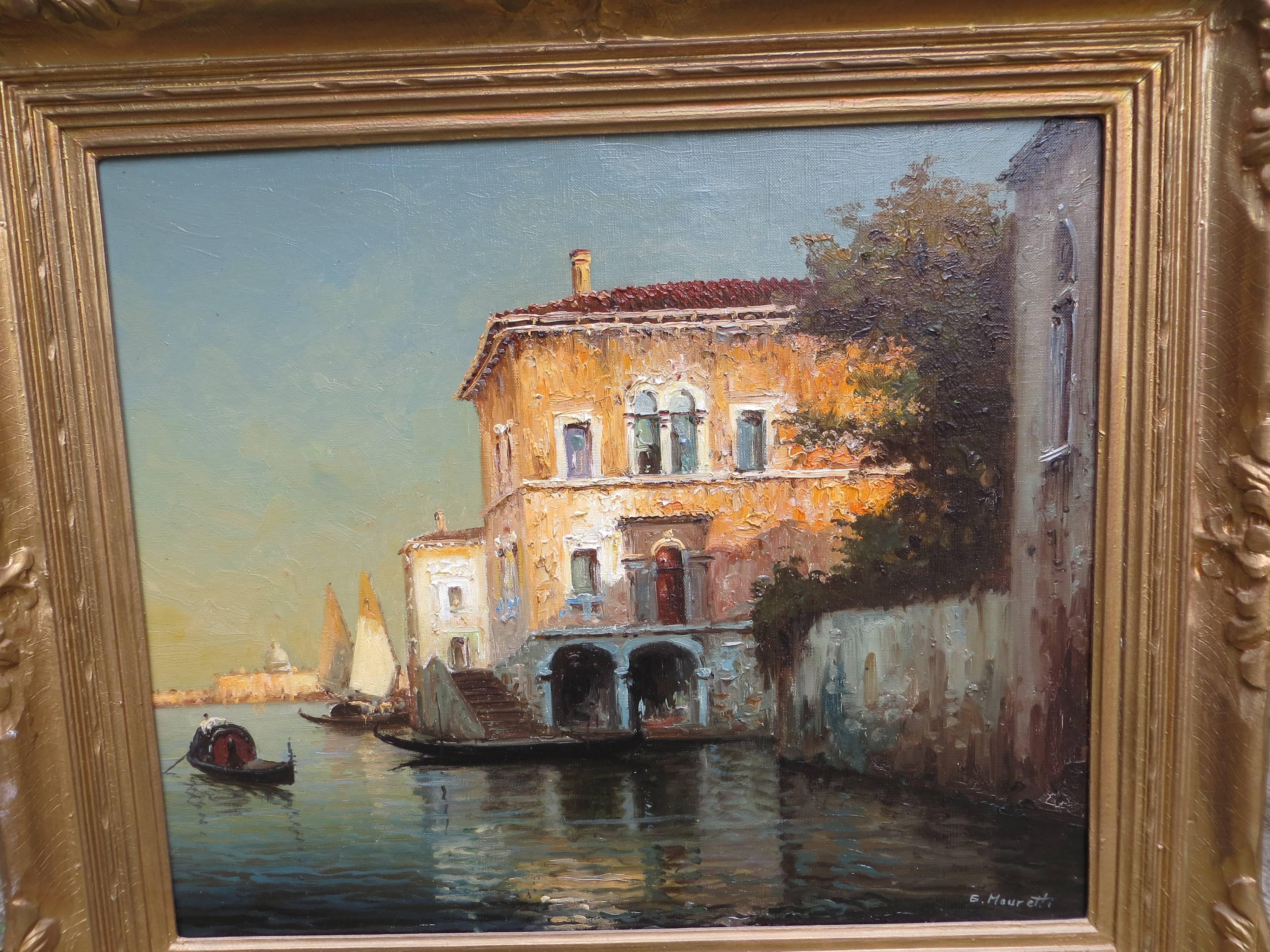 Venice Grand Canal by Moretti - Painting by Unknown