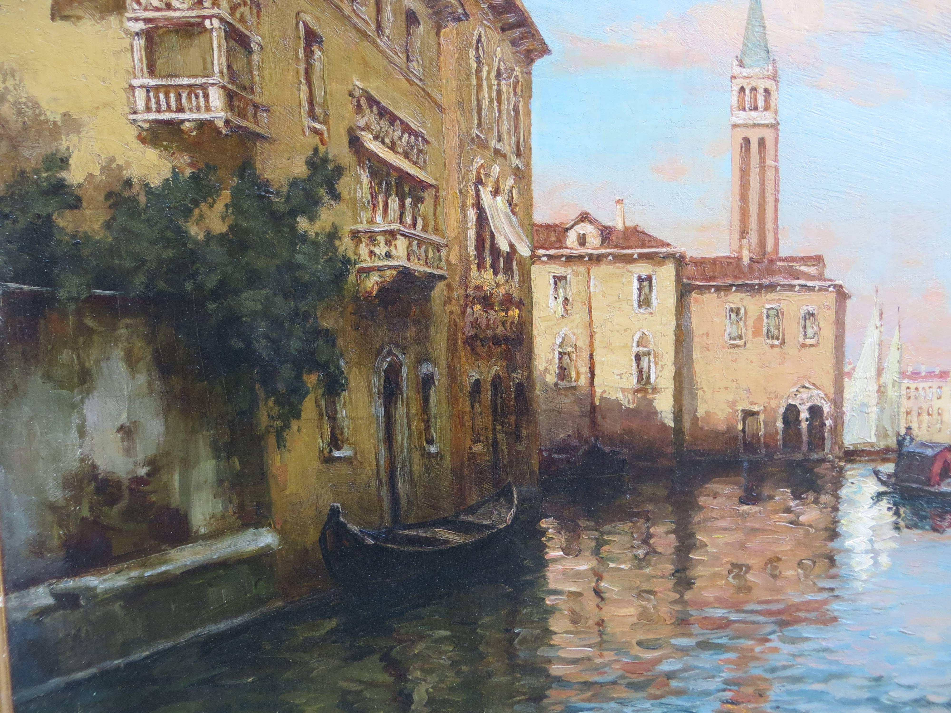 Albert Ferdinand Duprat (1882 -?)

Painter of urban landscapes and water. Post-Impressionist.
He studied the School of Fine Arts in Venice.
He is almost exclusively devoted to painting views of Venice, canals and monuments, some marine lagoon