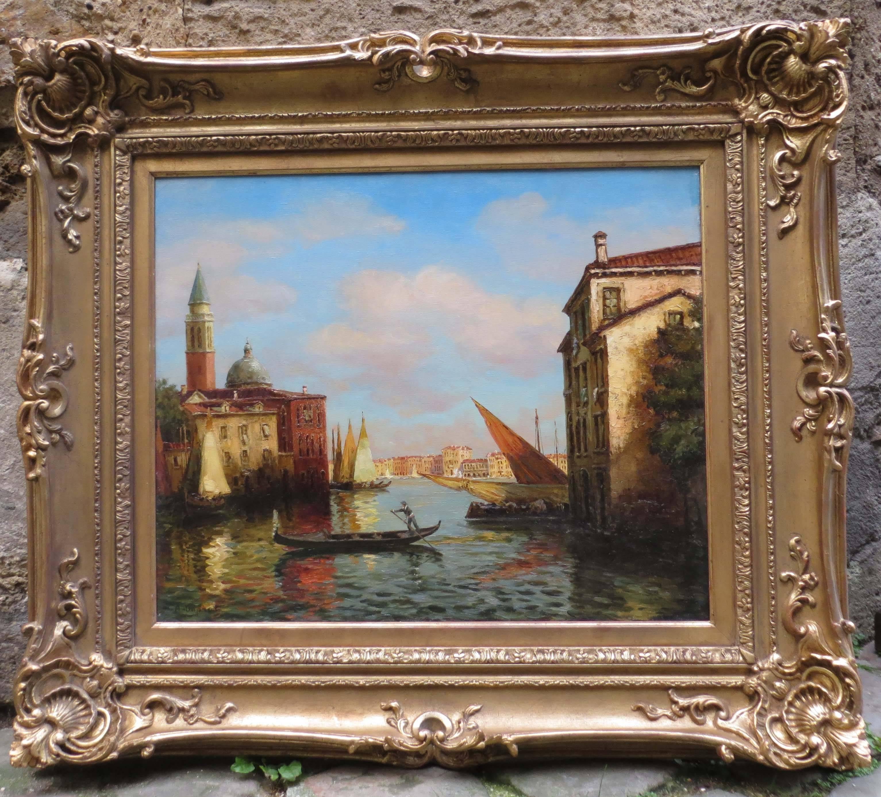 la salute in Venise  by  DUPRAT  - Impressionist Painting by Albert Duprat