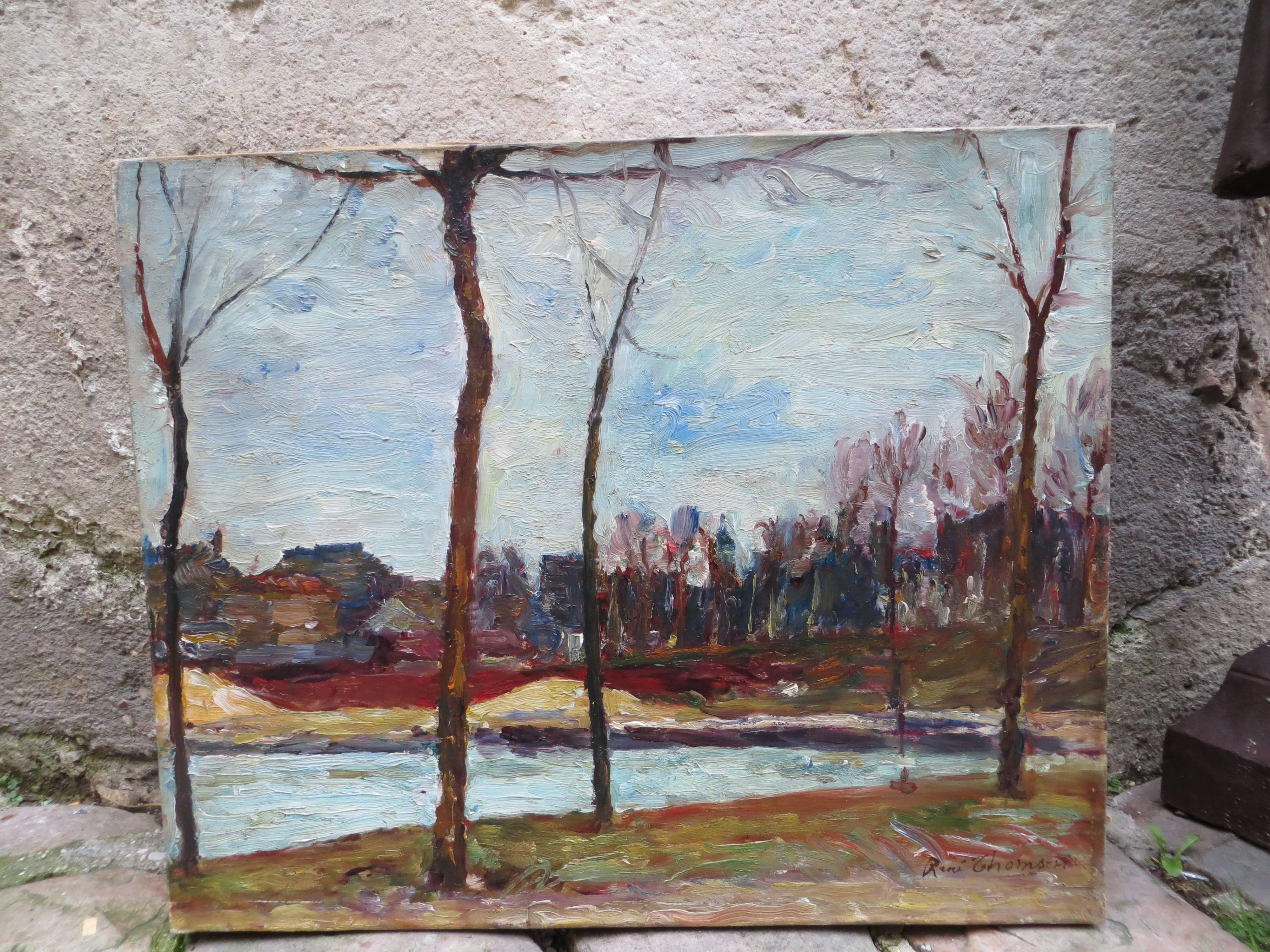 Seine-Ufer von René THOMSEN (Impressionismus), Painting, von René Thomsen