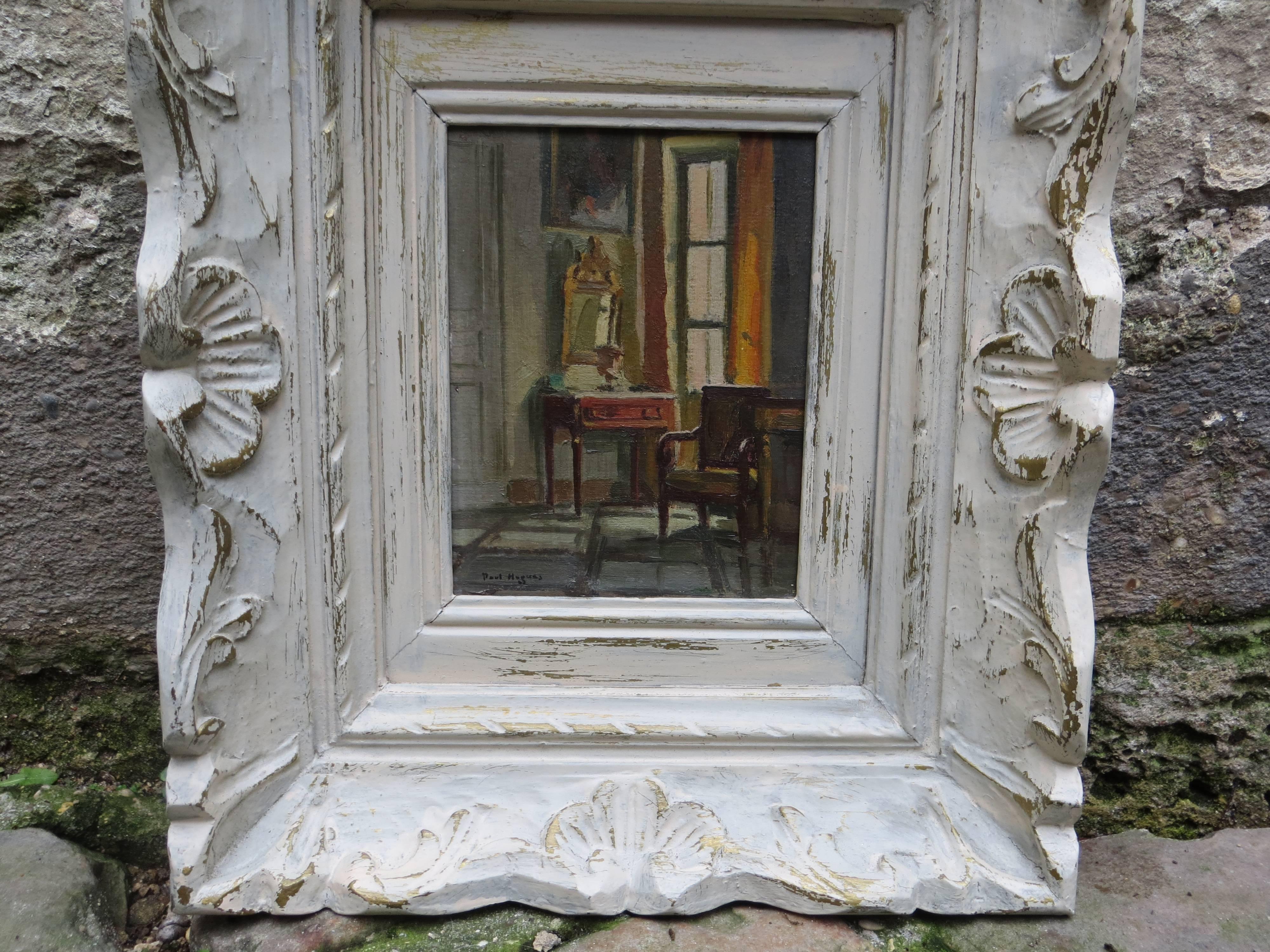 Interior parisino por Paul HUGUES - Painting de Paul Jean Hugues