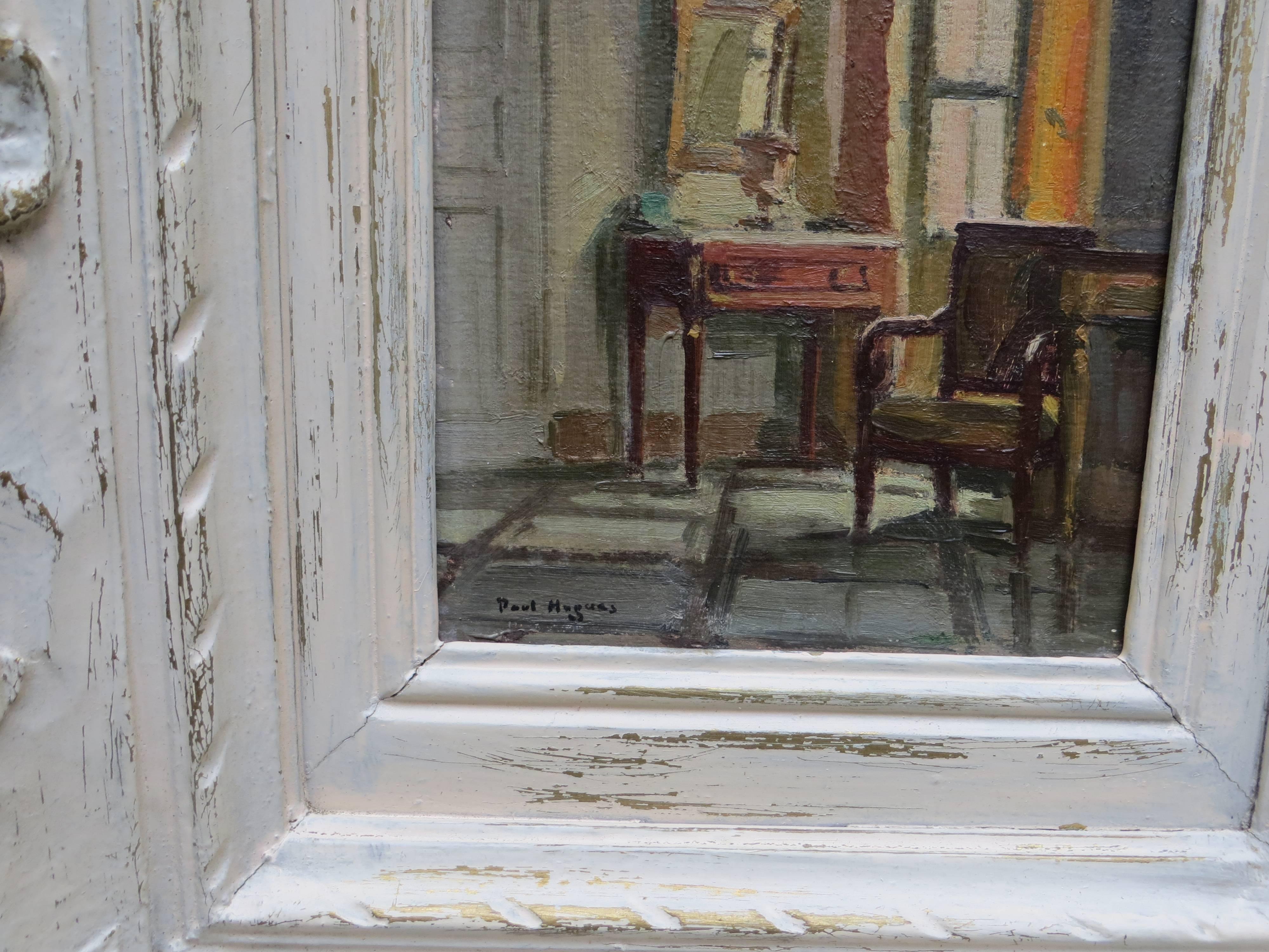 Interior parisino por Paul HUGUES - Painting Impresionista de Paul Jean Hugues