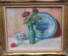 Still Life with Enameled Vase by Morisset 