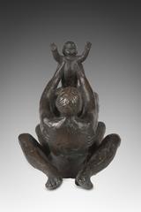 Coppia con bambino Bronzo di Michel Serraz