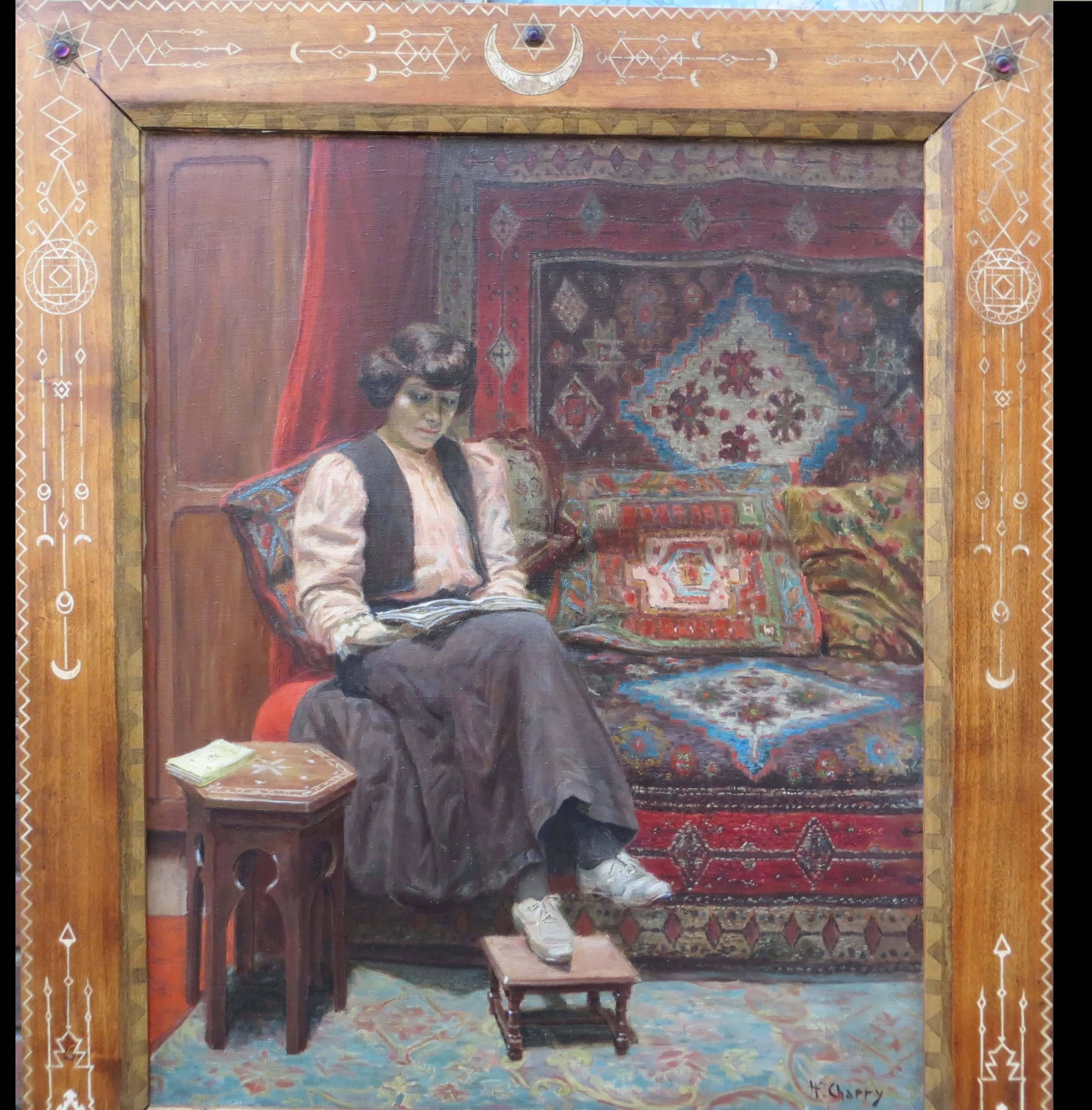 Orientalist Interior by Henri CHARRY - Painting by henri Charry