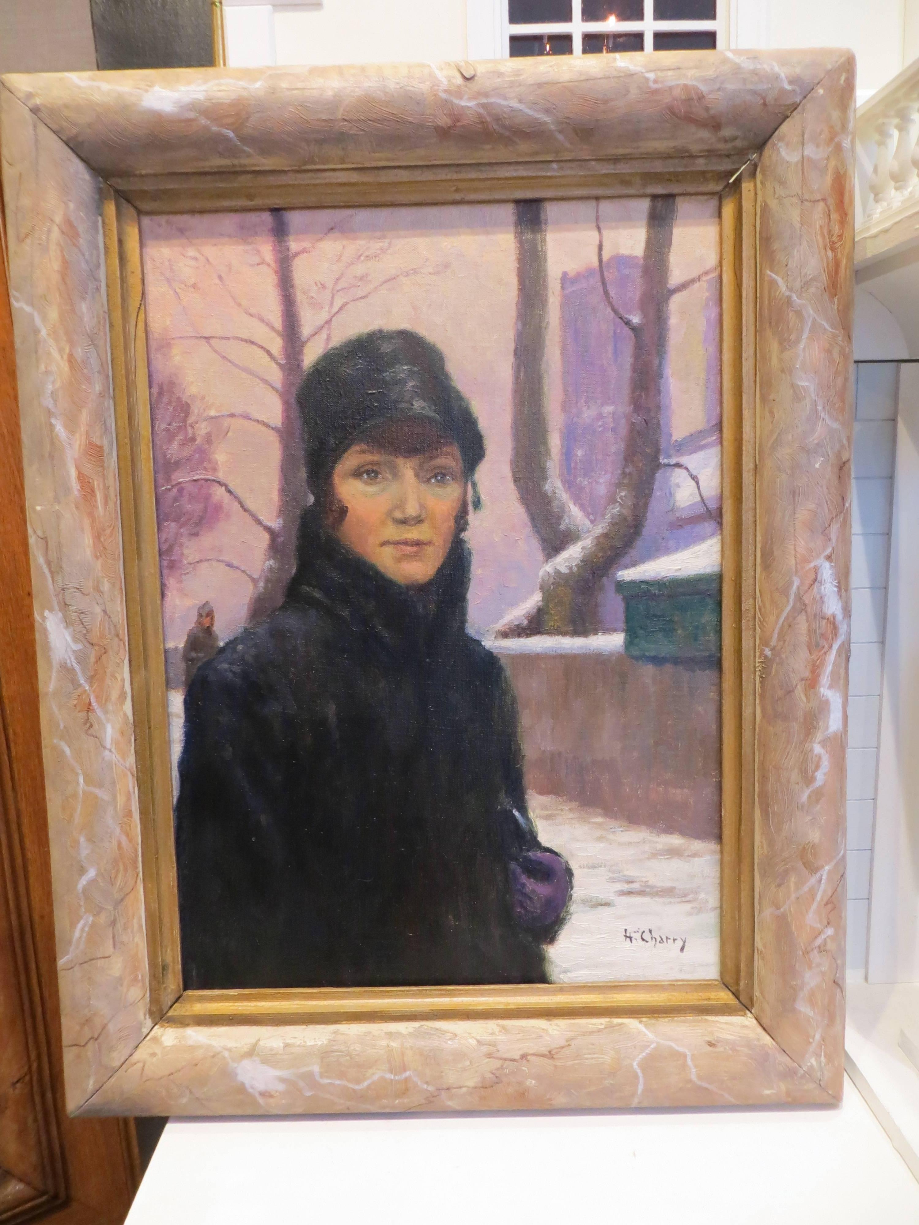 Portrait of the Painter's Wife by Henri CHARRY - Painting by henri Charry