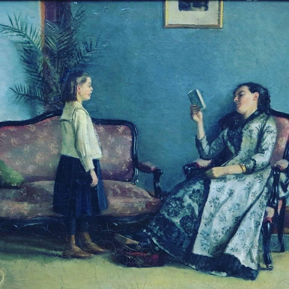 Landscape Painting Clémence Roth - La lecture