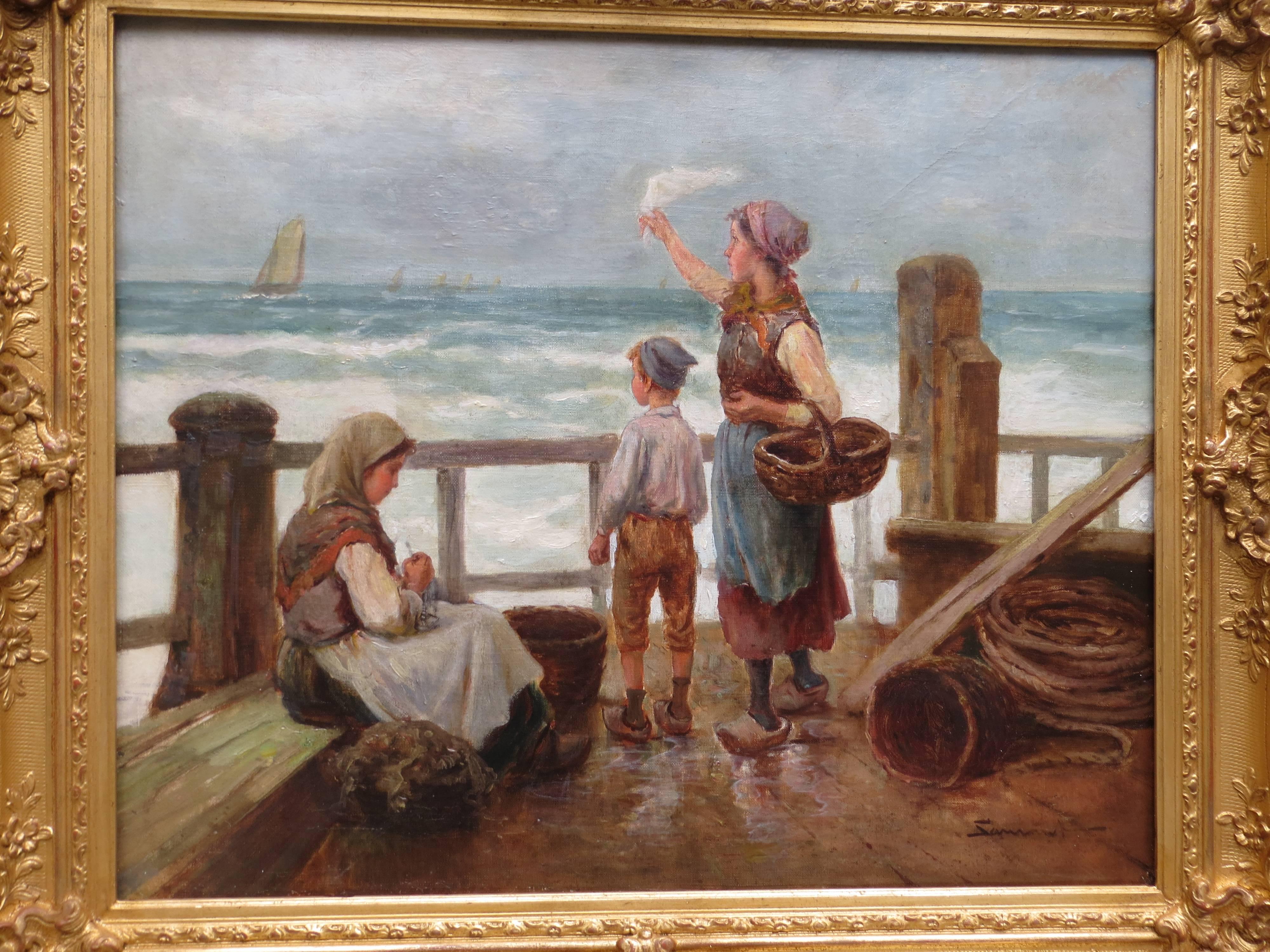 The Departure of the Fisherman - Painting by Unknown