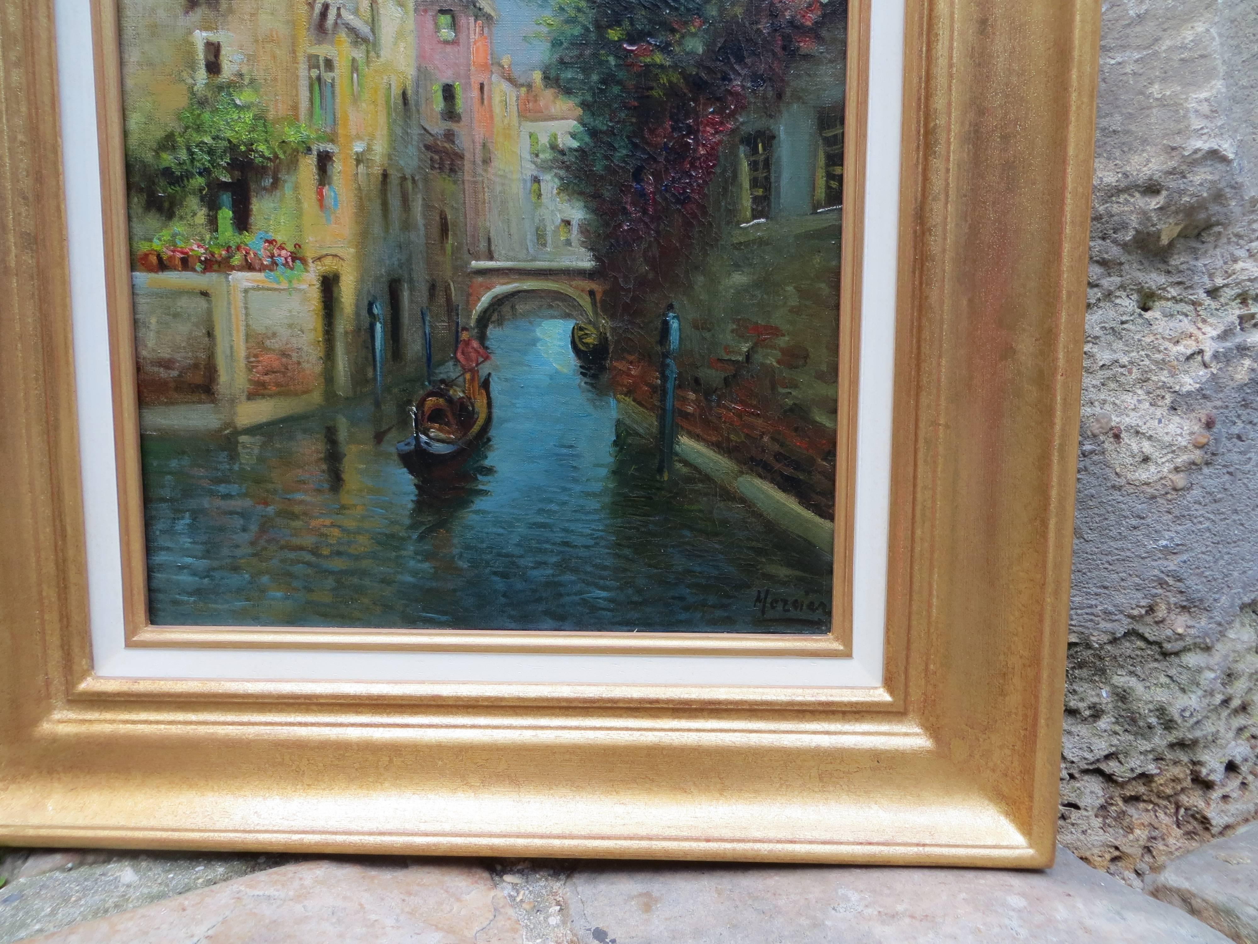 Canal in Venise - Post-Impressionist Painting by Unknown