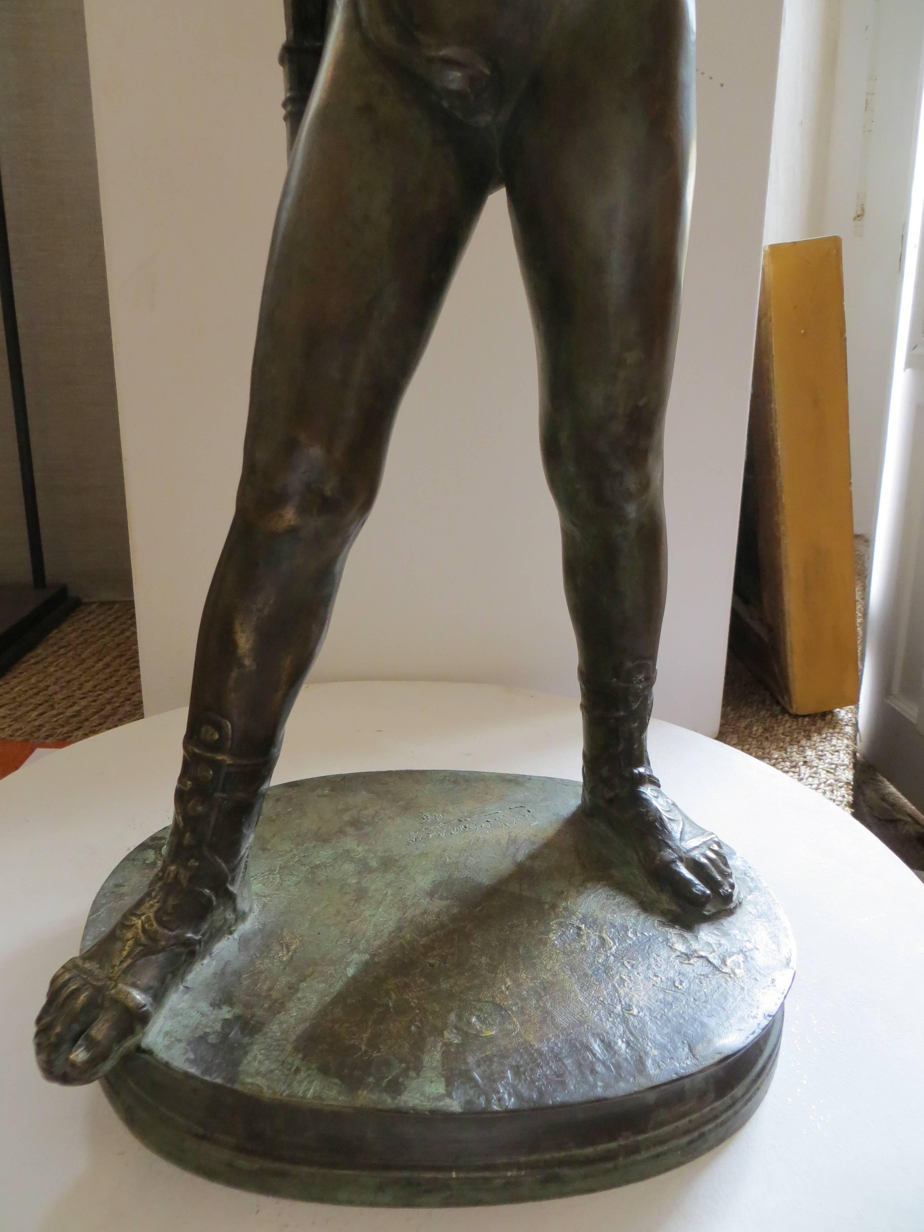 The Archer - Singed Bronze - Art Deco Sculpture by Francois Andre Clemencin