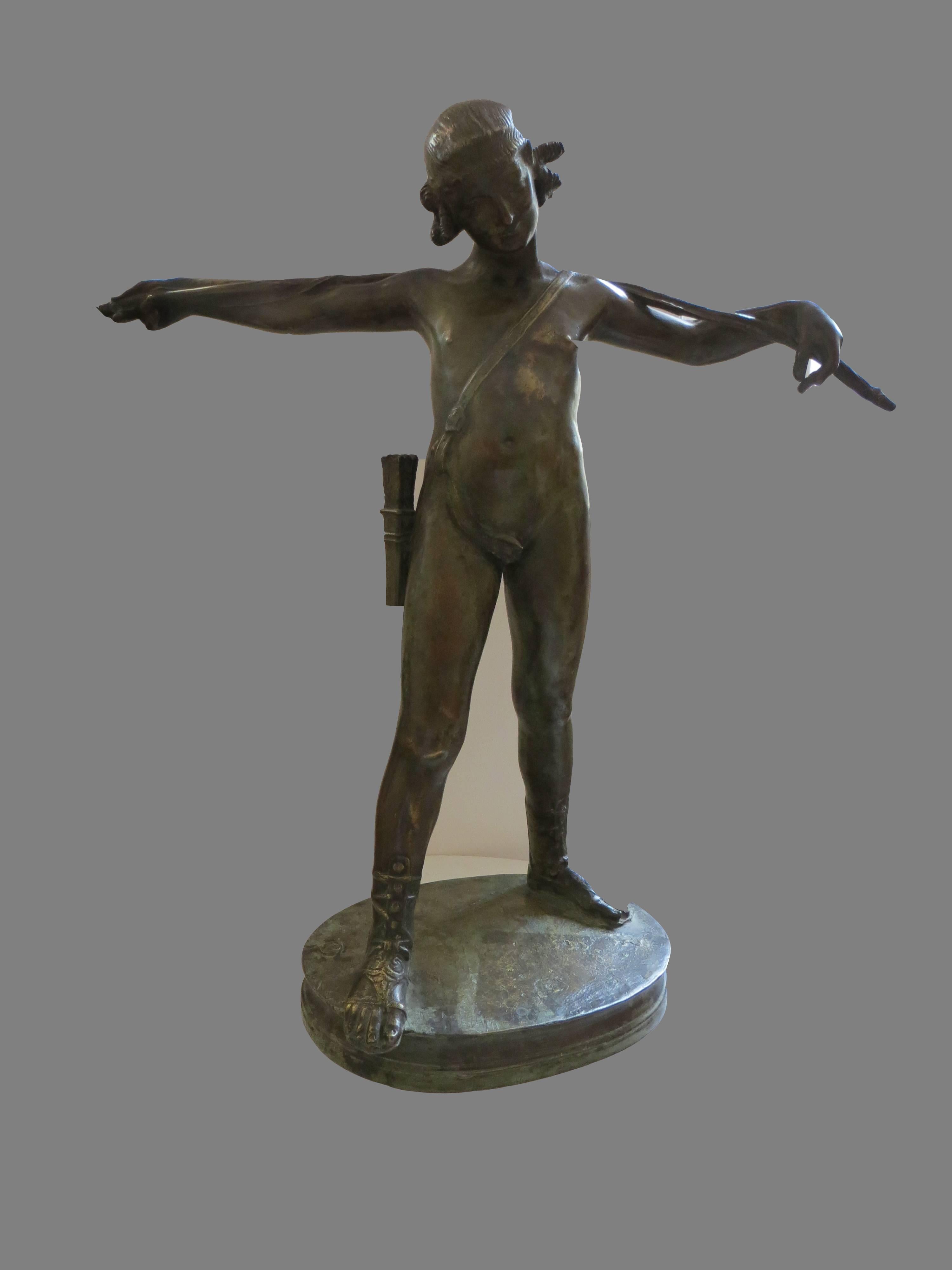 The Archer - Singed Bronze - Sculpture by Francois Andre Clemencin