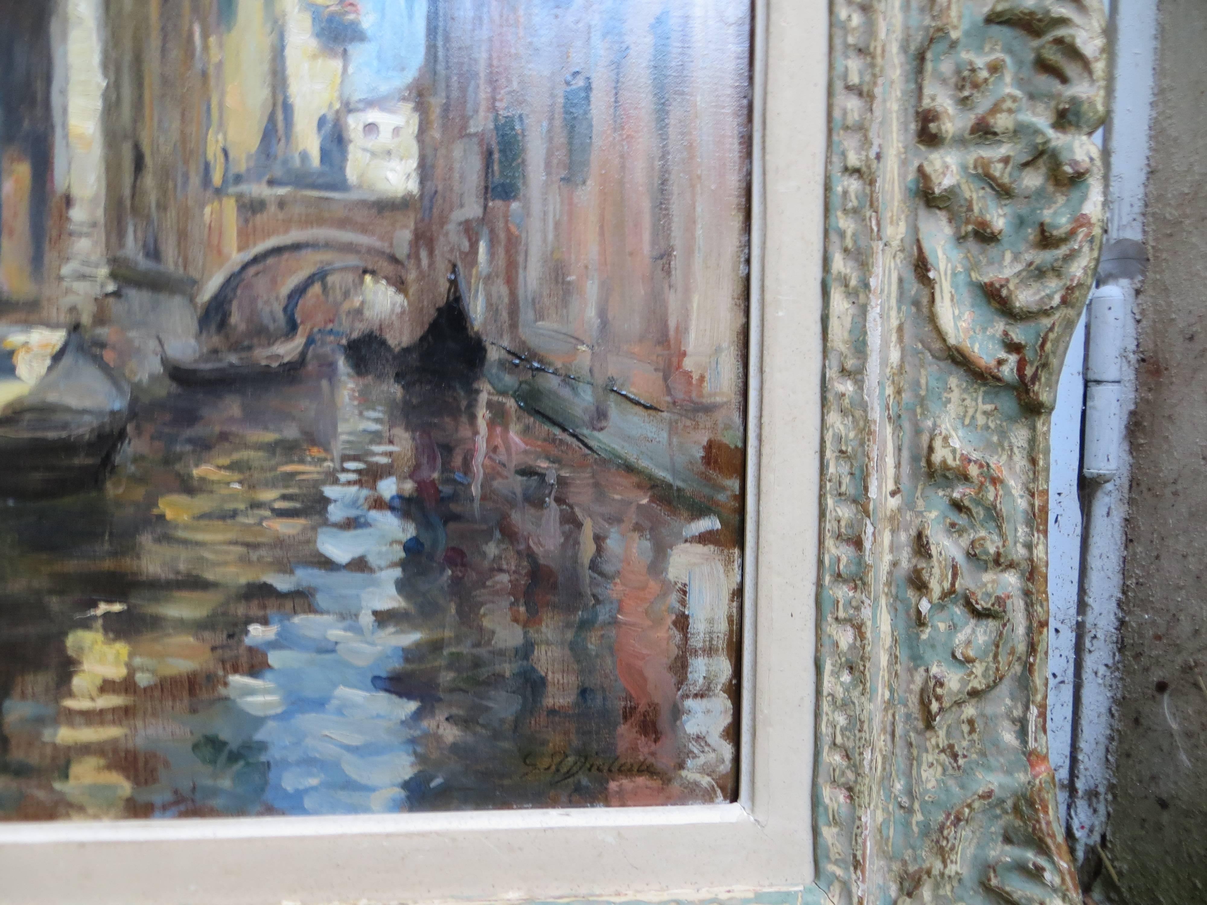 Canal in VENICE - Painting by Pierre Georges Dieterle