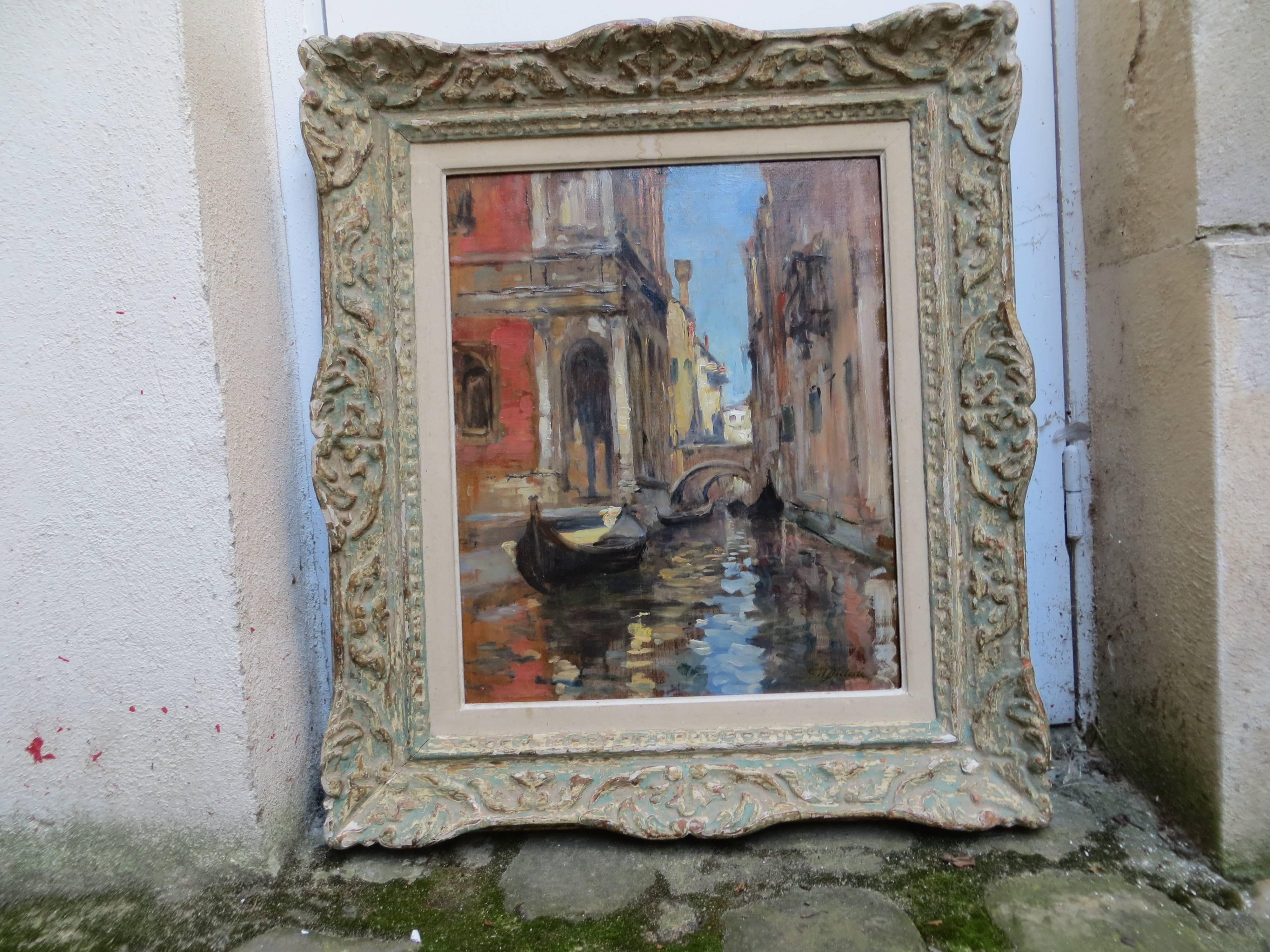 Canal in VENICE - Impressionist Painting by Pierre Georges Dieterle