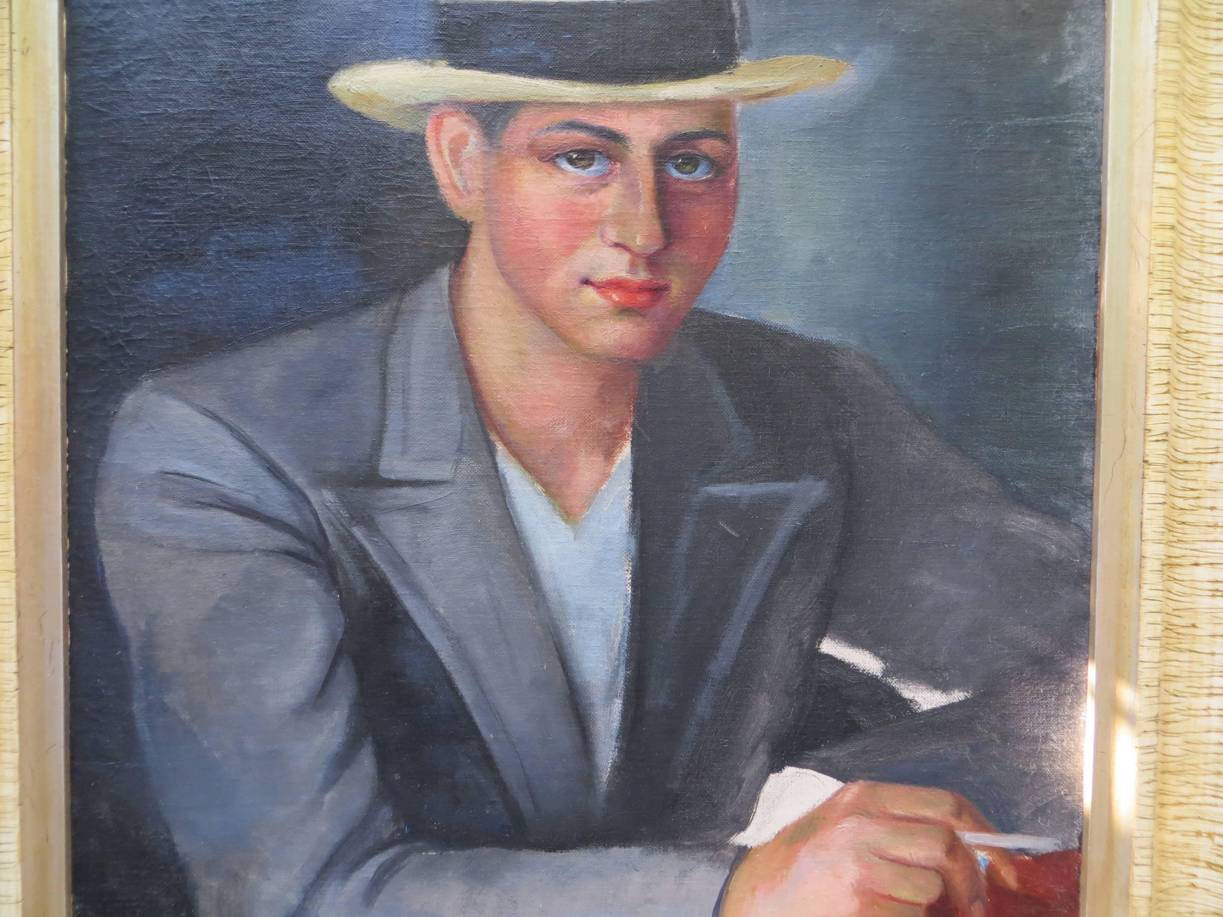 Portrait of an American Dandy  - American Modern Painting by Unknown