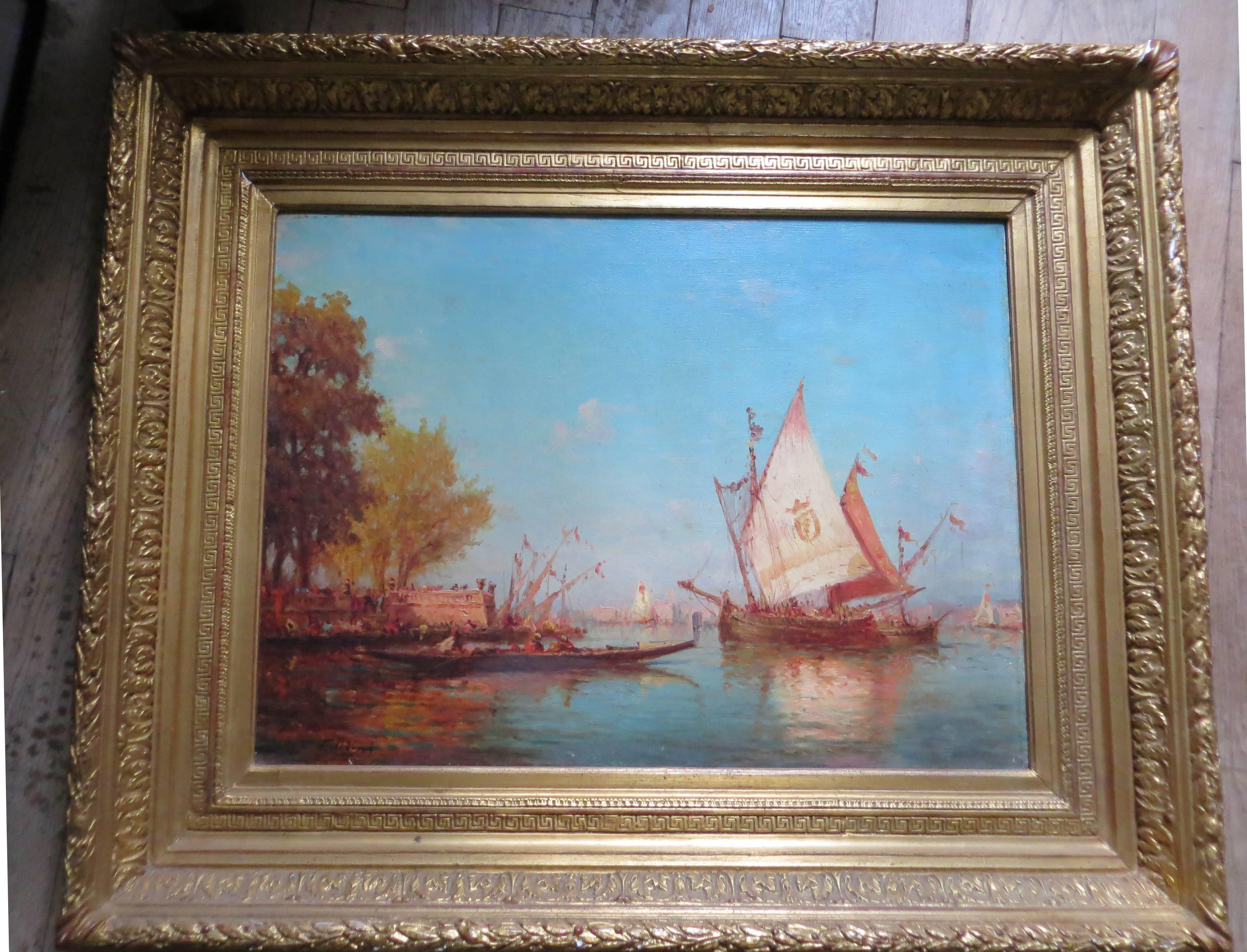 Le Grand Canal de Venise - Painting de Charles Clement Calderon